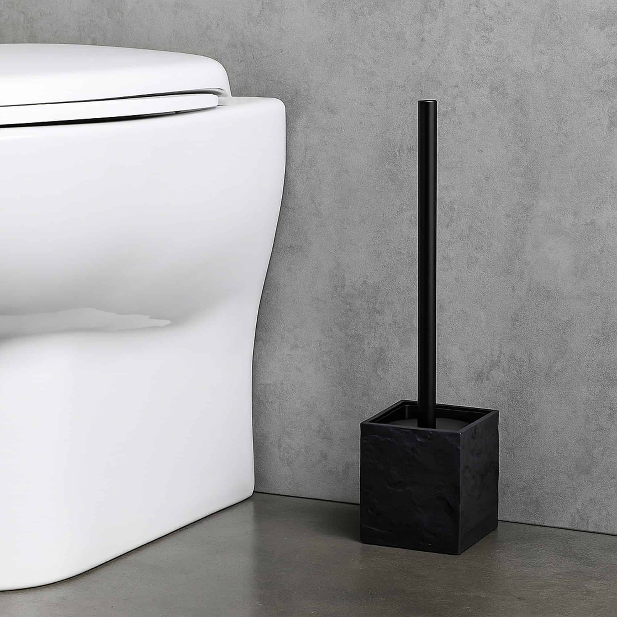 evideco-brosse-wc-noire-effet-pierre-carr-e-avec-support image 3