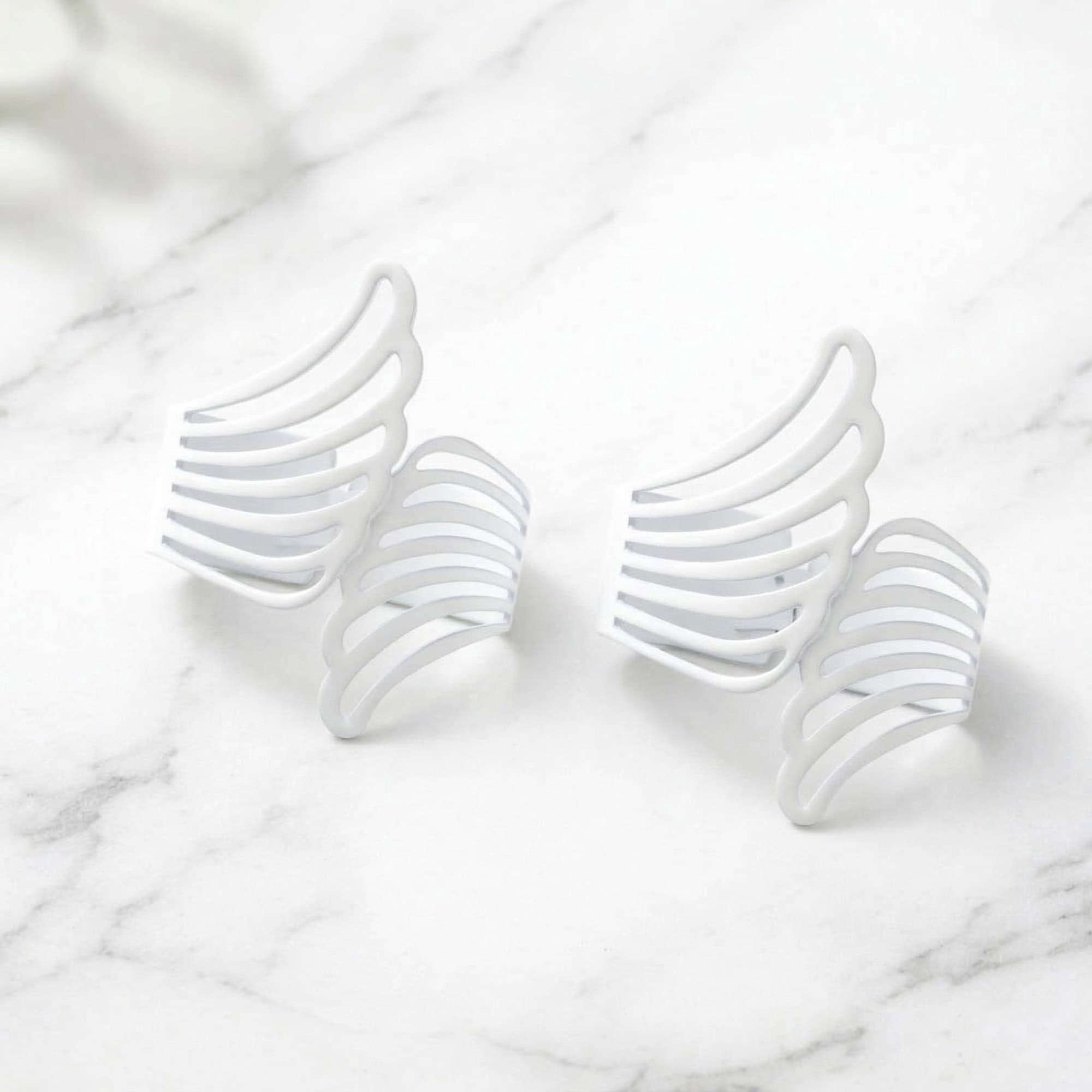 evideco-metal-wings-lot-2-embrasses-rideaux-m-tal-blanc image 1