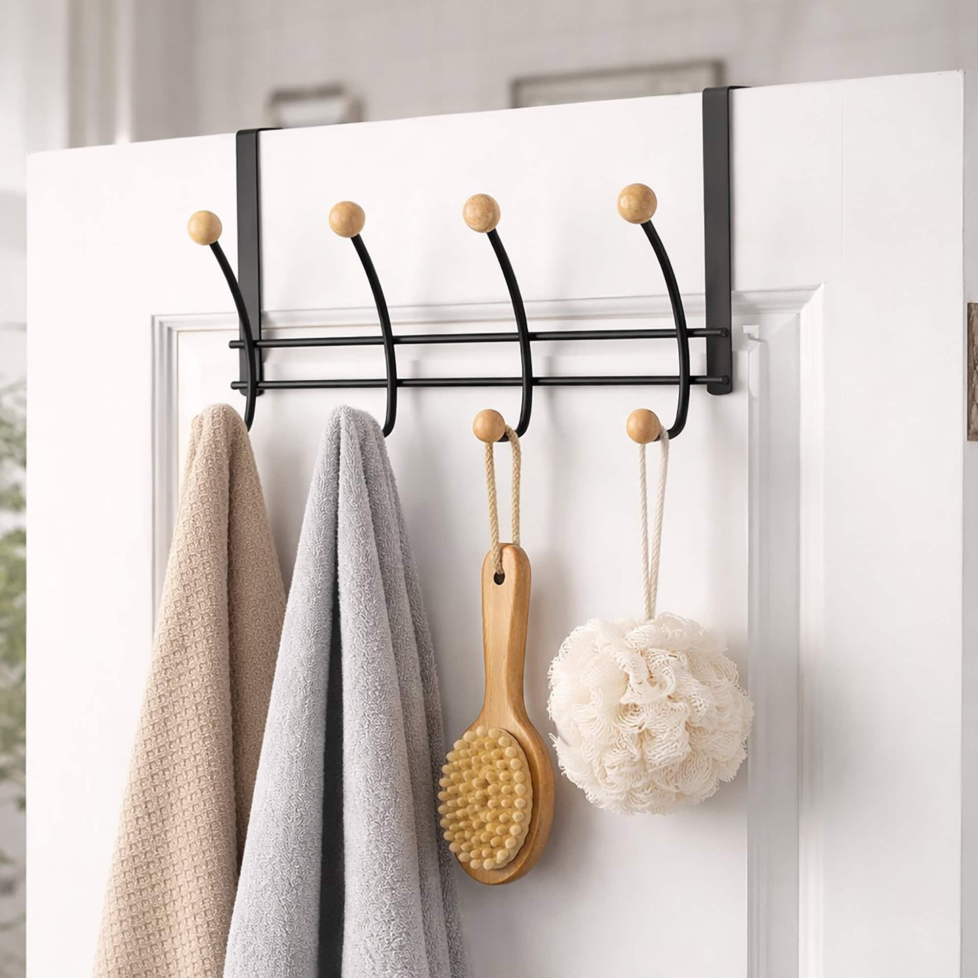 evideco-pat-re-porte-noire-8-crochets-bois-m-tal image 1