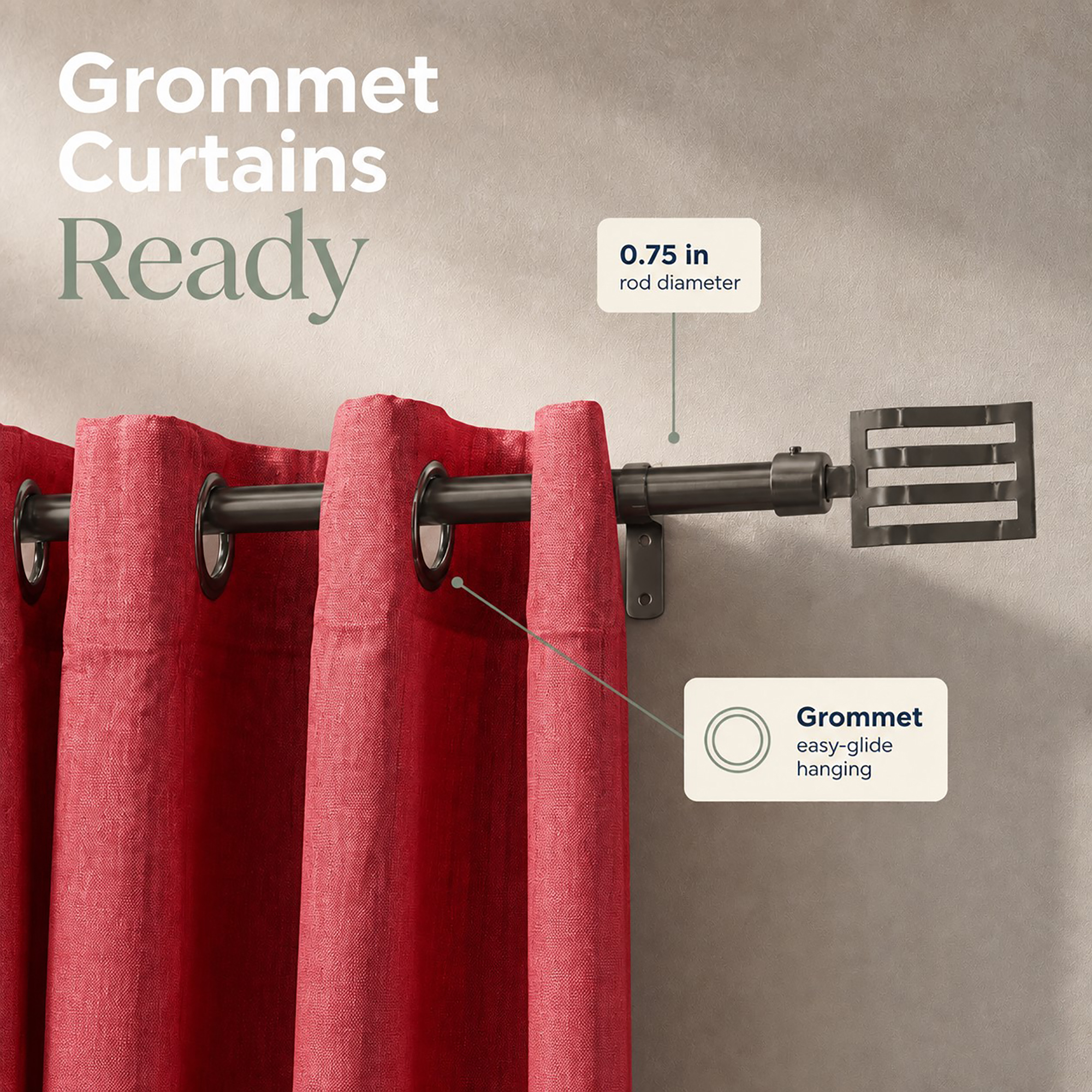 evideco-tringle-rideau-extensible-127-208-cm-acier-graphite-simple image 3