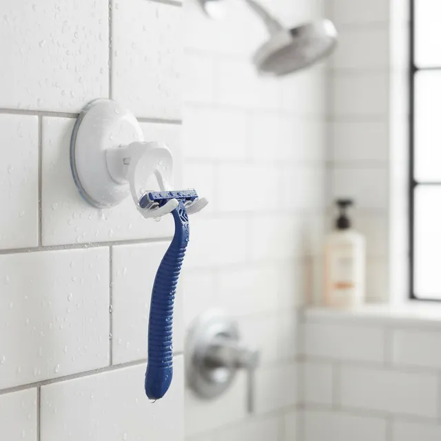 evideco-shower-accessories-porte-rasoir-ventouse-blanc image 1