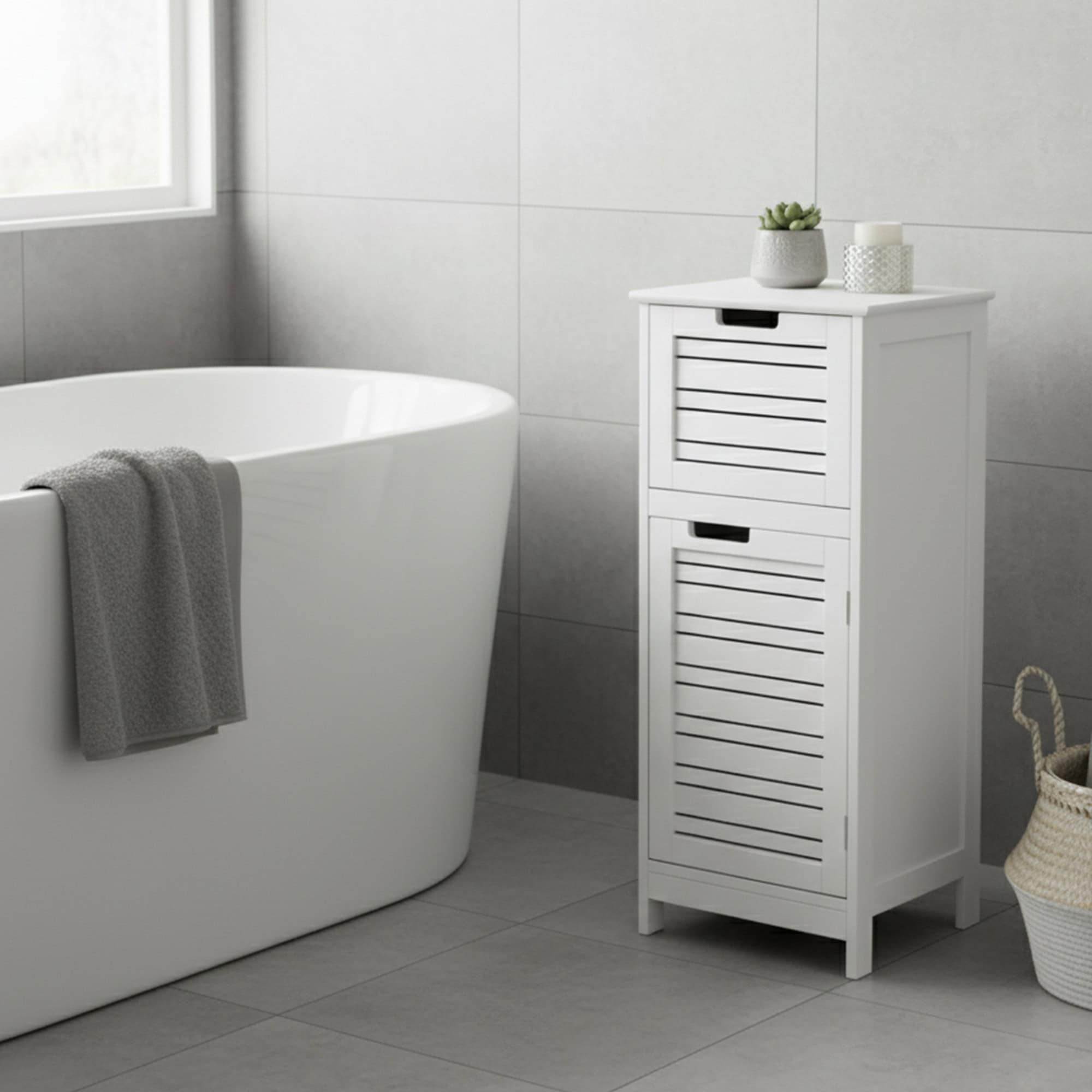 evideco-miami-meuble-salle-de-bain-blanc-compact-tiroir image 1