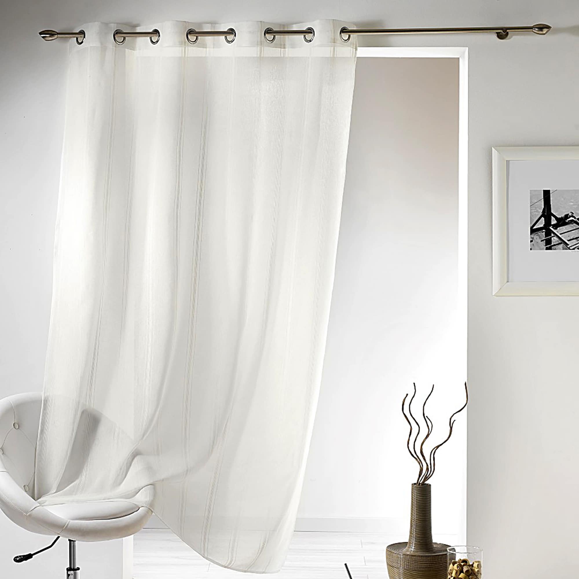 evideco-home-accessories-rideau-voilage-blanc-ray-95x55-l-ger image 1