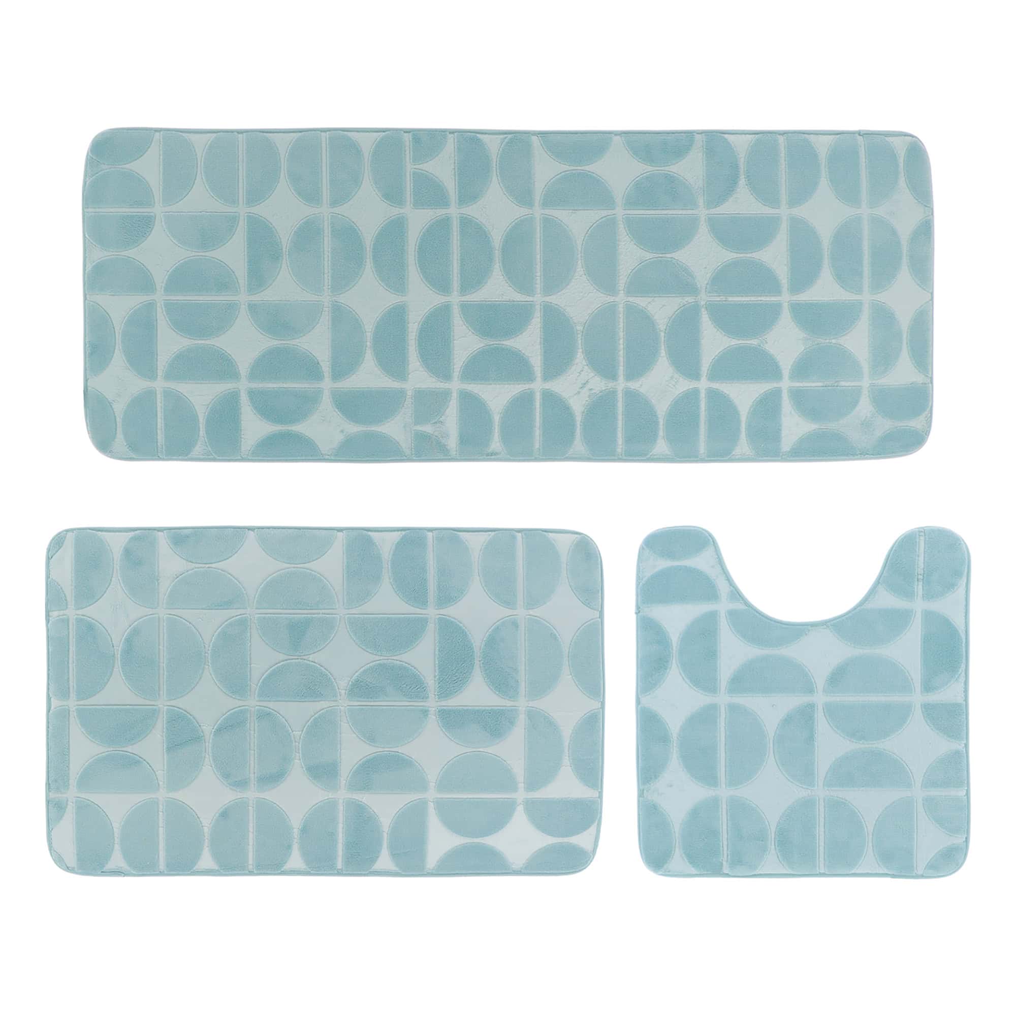 evideco-bathroom-mats-tapis-salle-bain-bleu-clair-lot-3-m-moire image 8