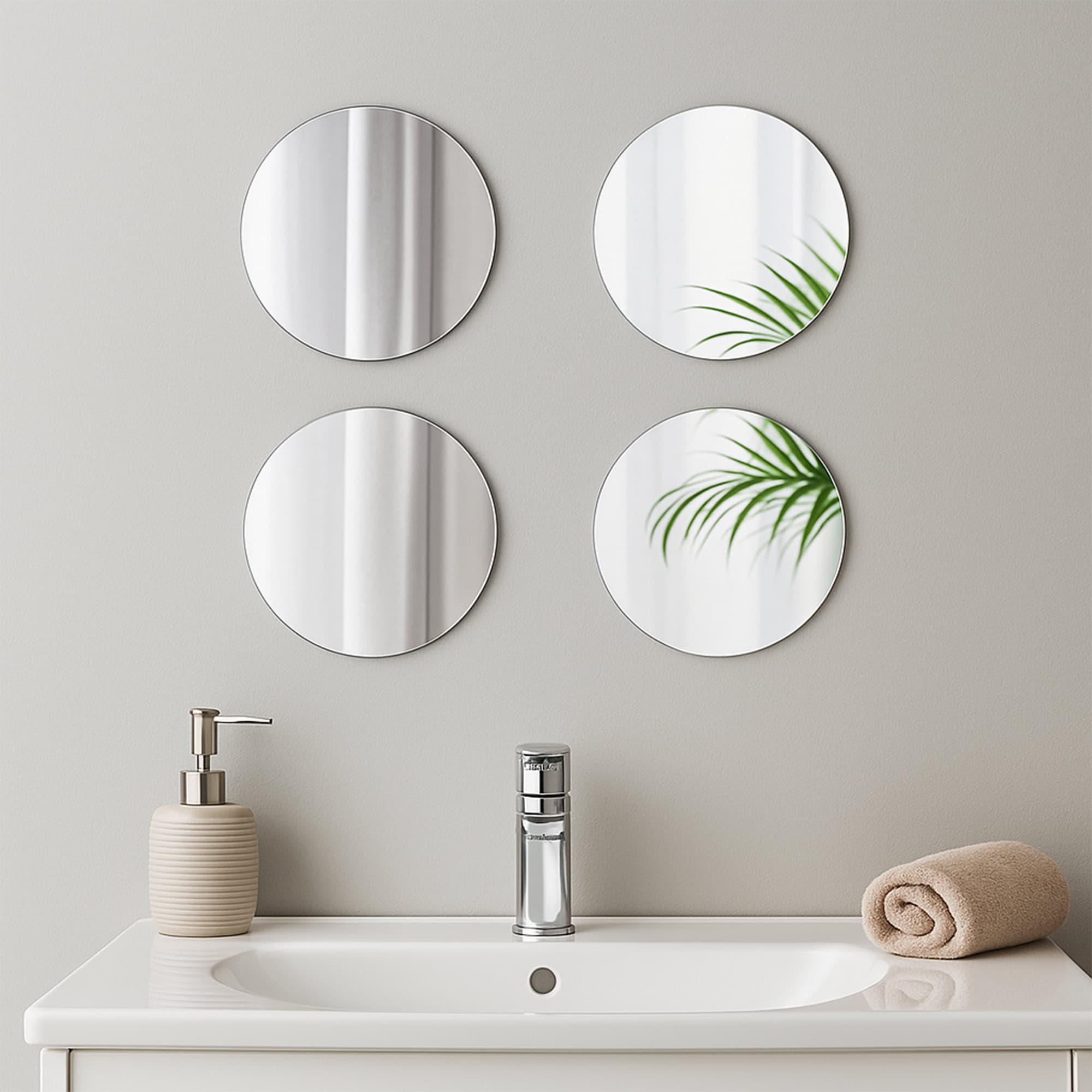 evideco-bathroom-accessories-miroir-mural-rond-adh-sif-lot-4 image 1