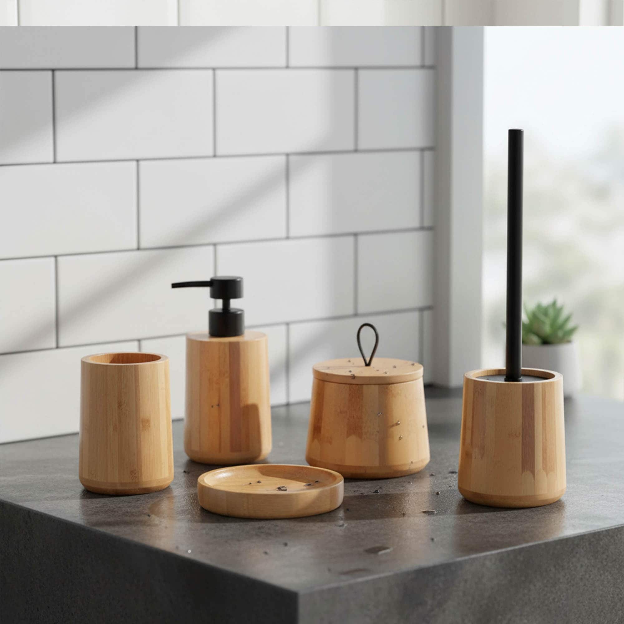 evideco-set-salle-de-bain-bambou-5-pi-ces-distributeur image 1