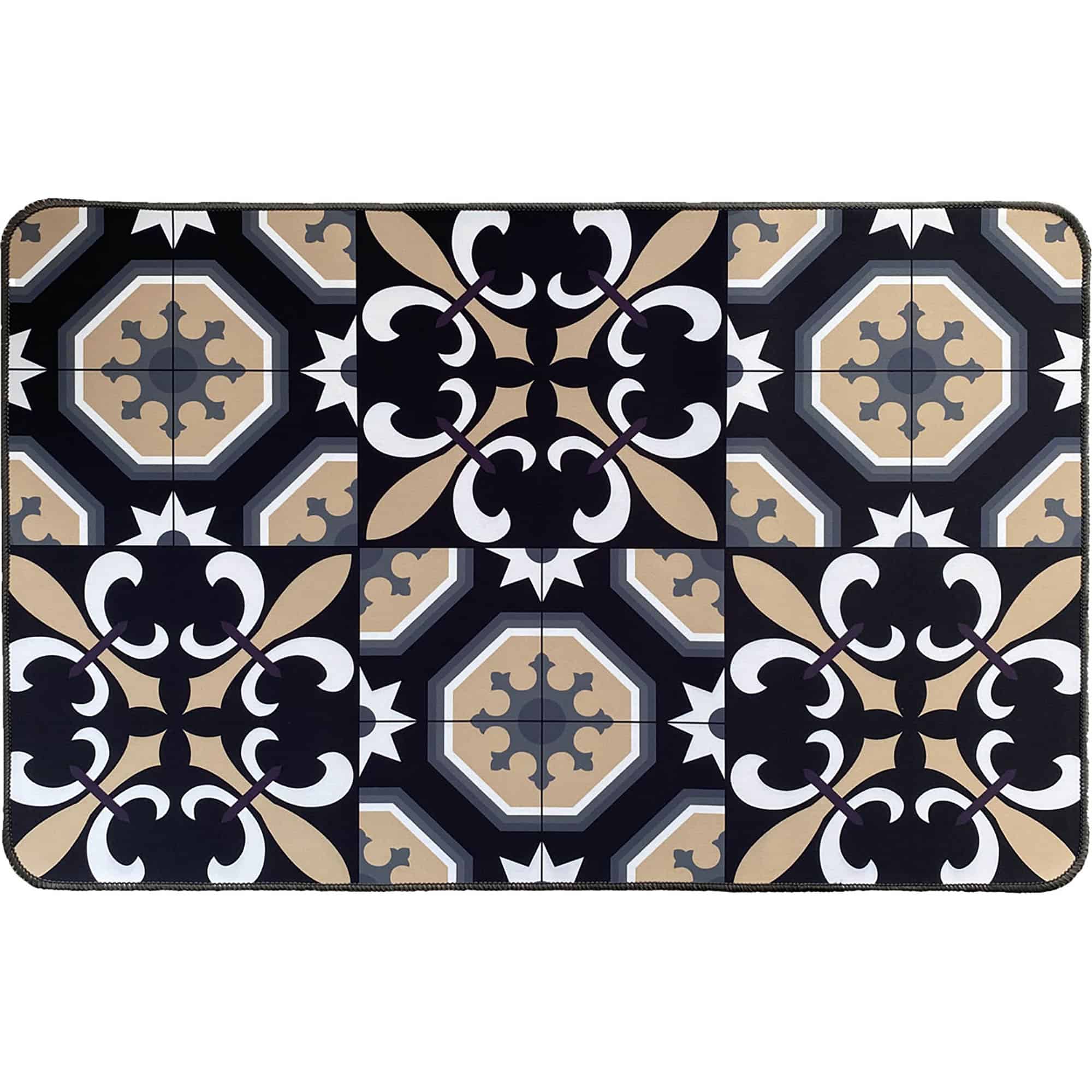 evideco-tapis-cuisine-carmen-carreaux-noirs-80x50-confort image 1