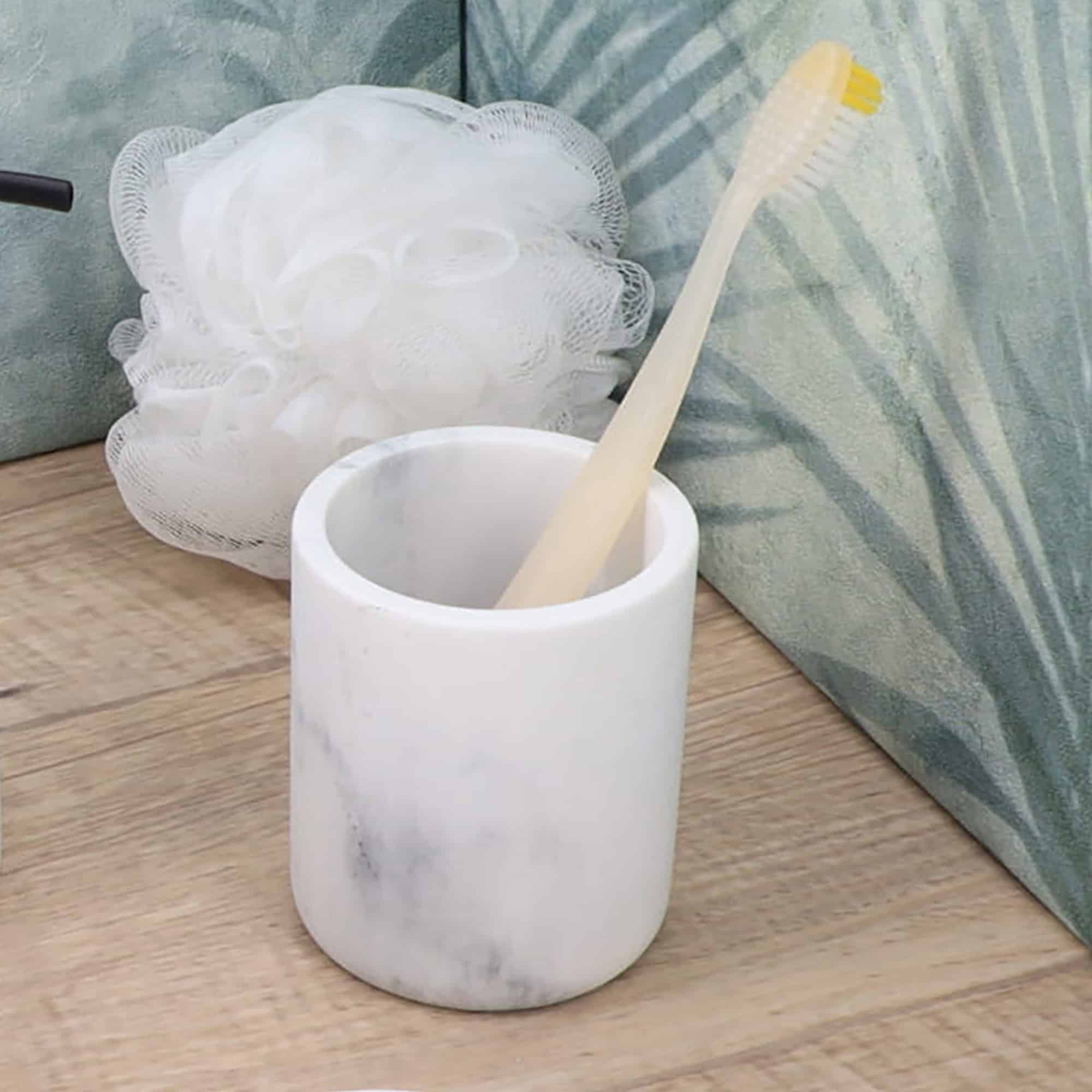 evideco-new-marble-porte-brosse-dents-blanc-marbre-r-sine image 2