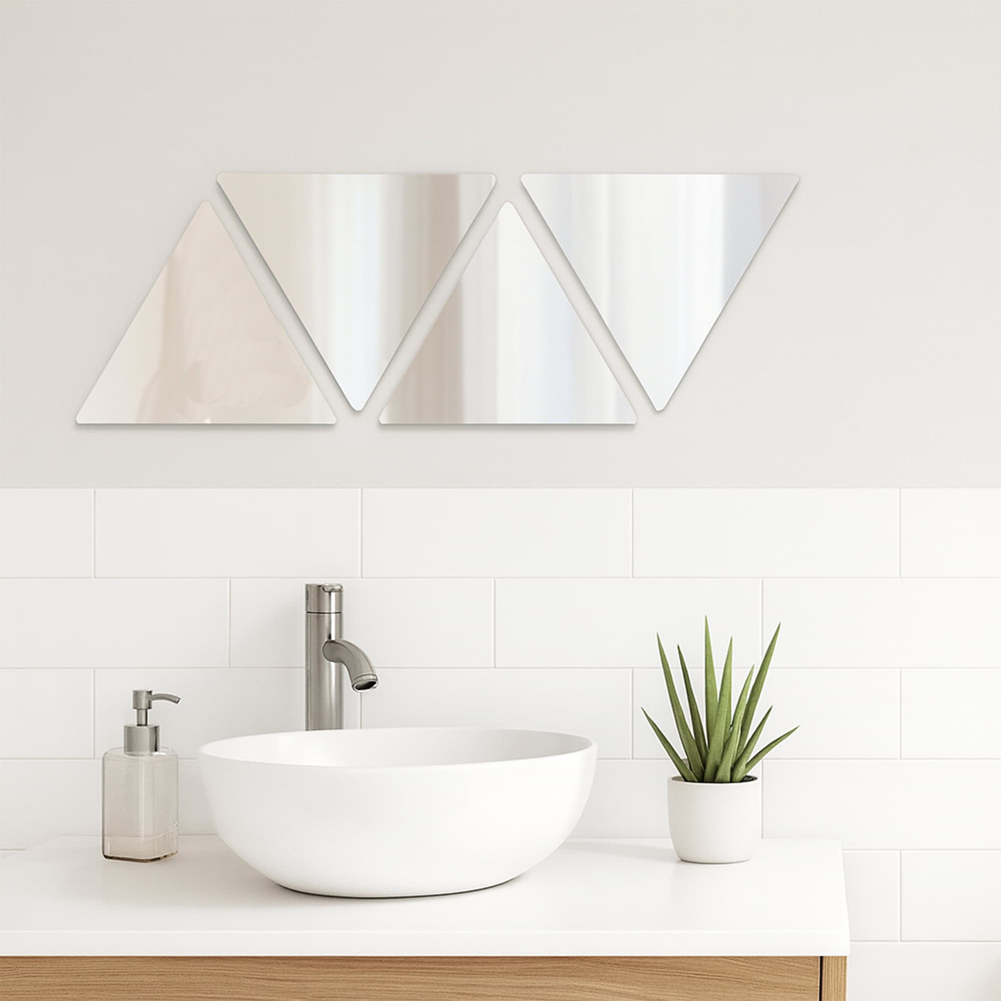 evideco-bathroom-accessories-miroir-adh-sif-triangle-lot-de-4 image 1