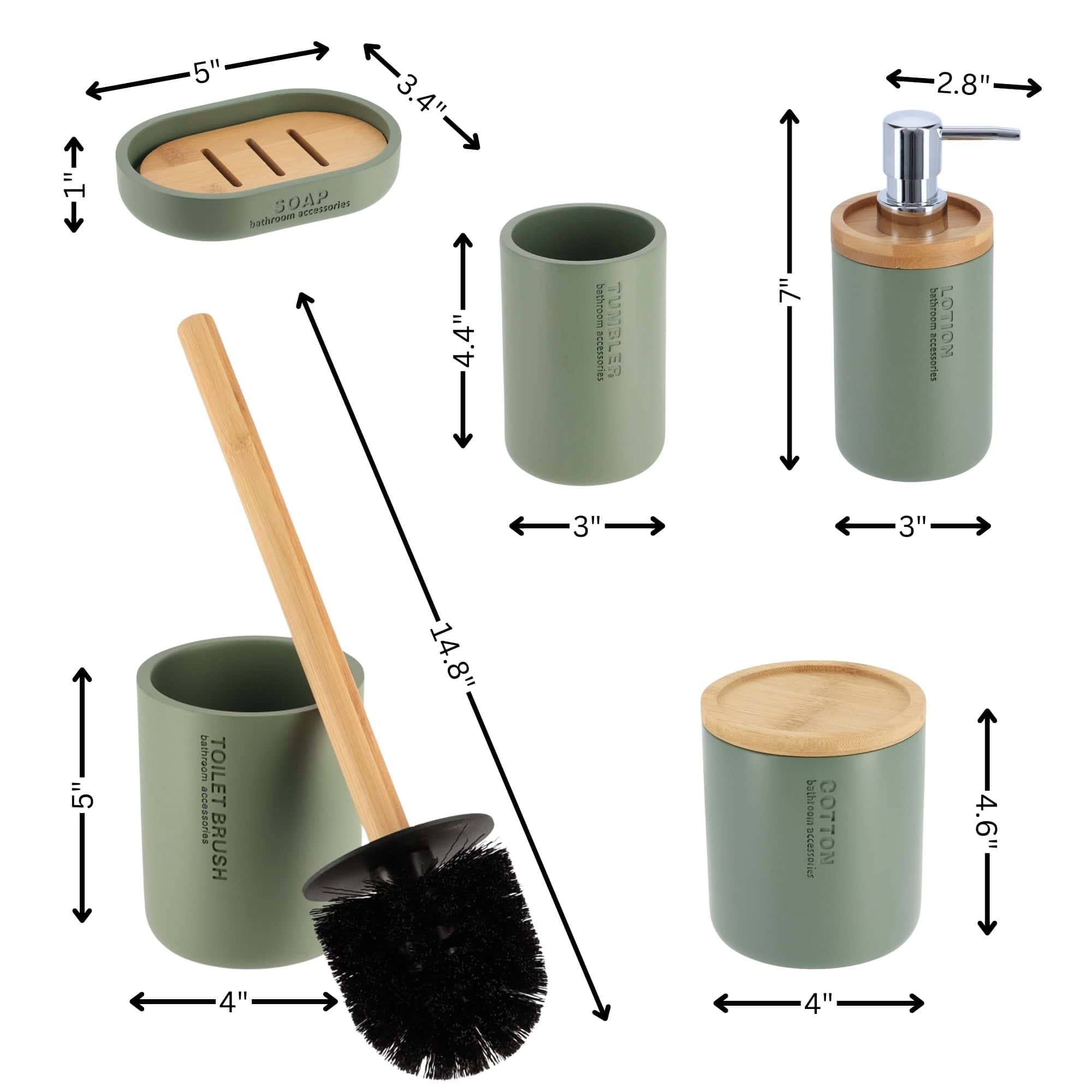 evideco-5-pi-ces-ensemble-salle-de-bain-vert-bambou image 5