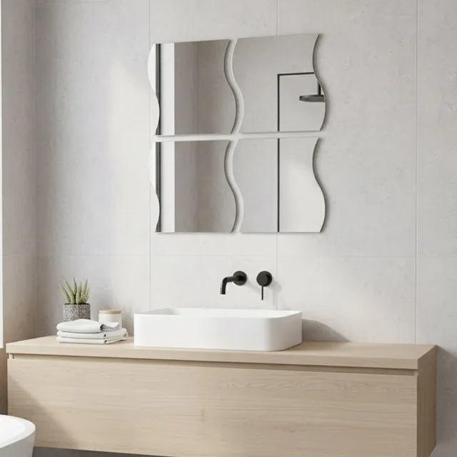 evideco-miroirs-adh-sifs-vagues-lot-de-4-d-coratif-mural image 1