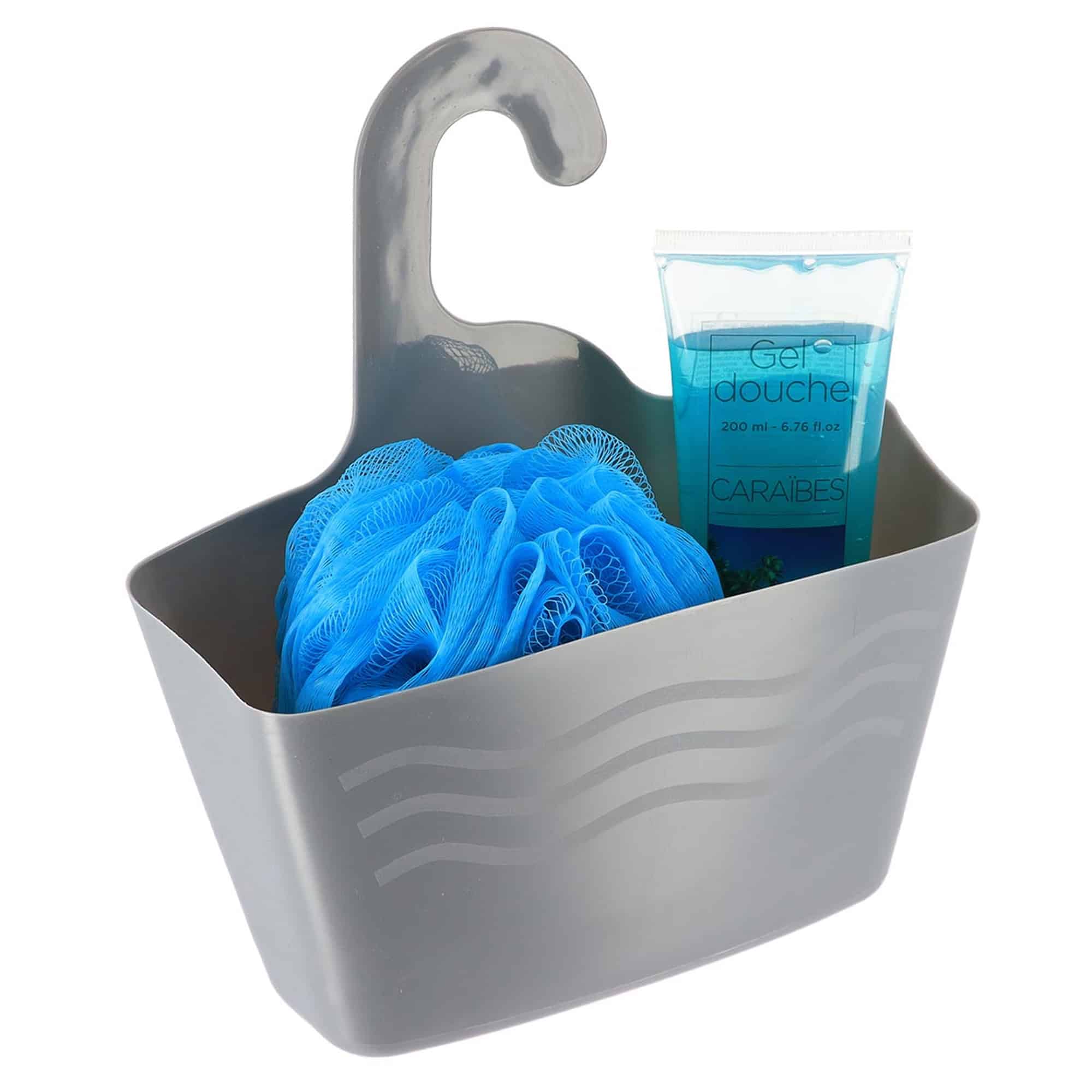 evideco-shower-accessories-panier-douche-suspendu-plastique-gris image 2