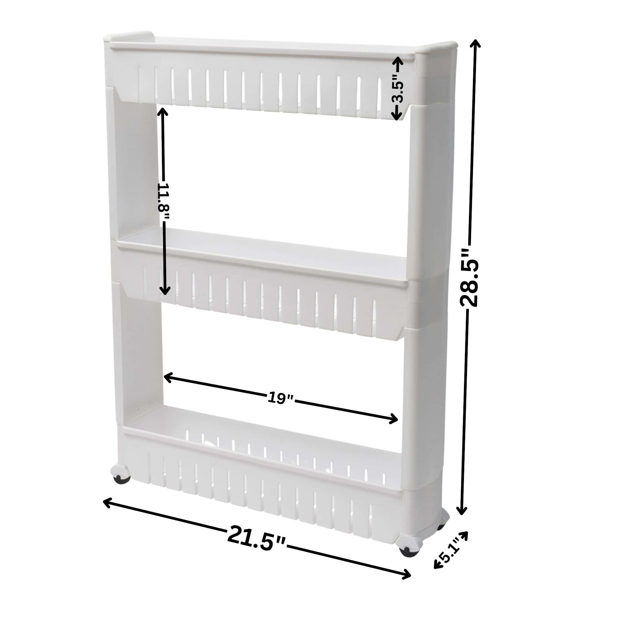 evideco-bathroom-storage-desserte-3-niveaux-blanche-roulettes image 4