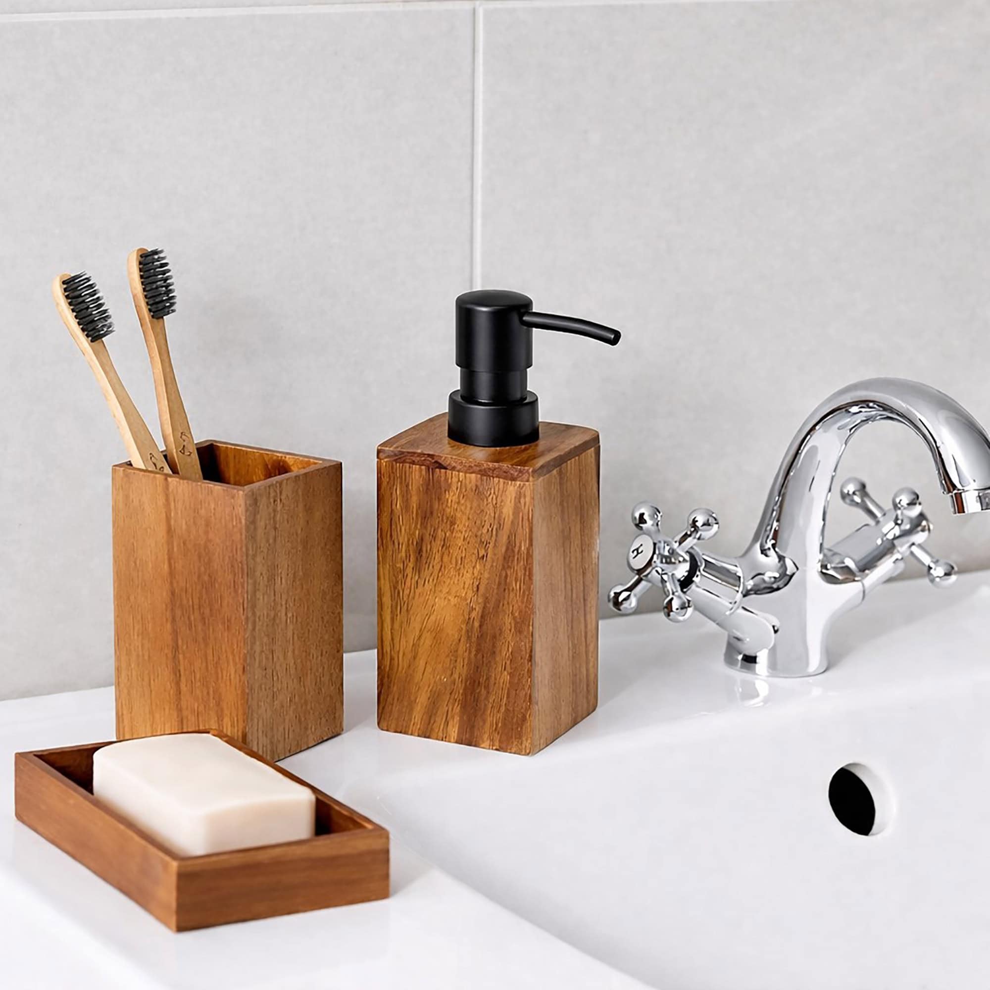 evideco-acacia-ensemble-salle-de-bain-8-pi-ces-bois image 2