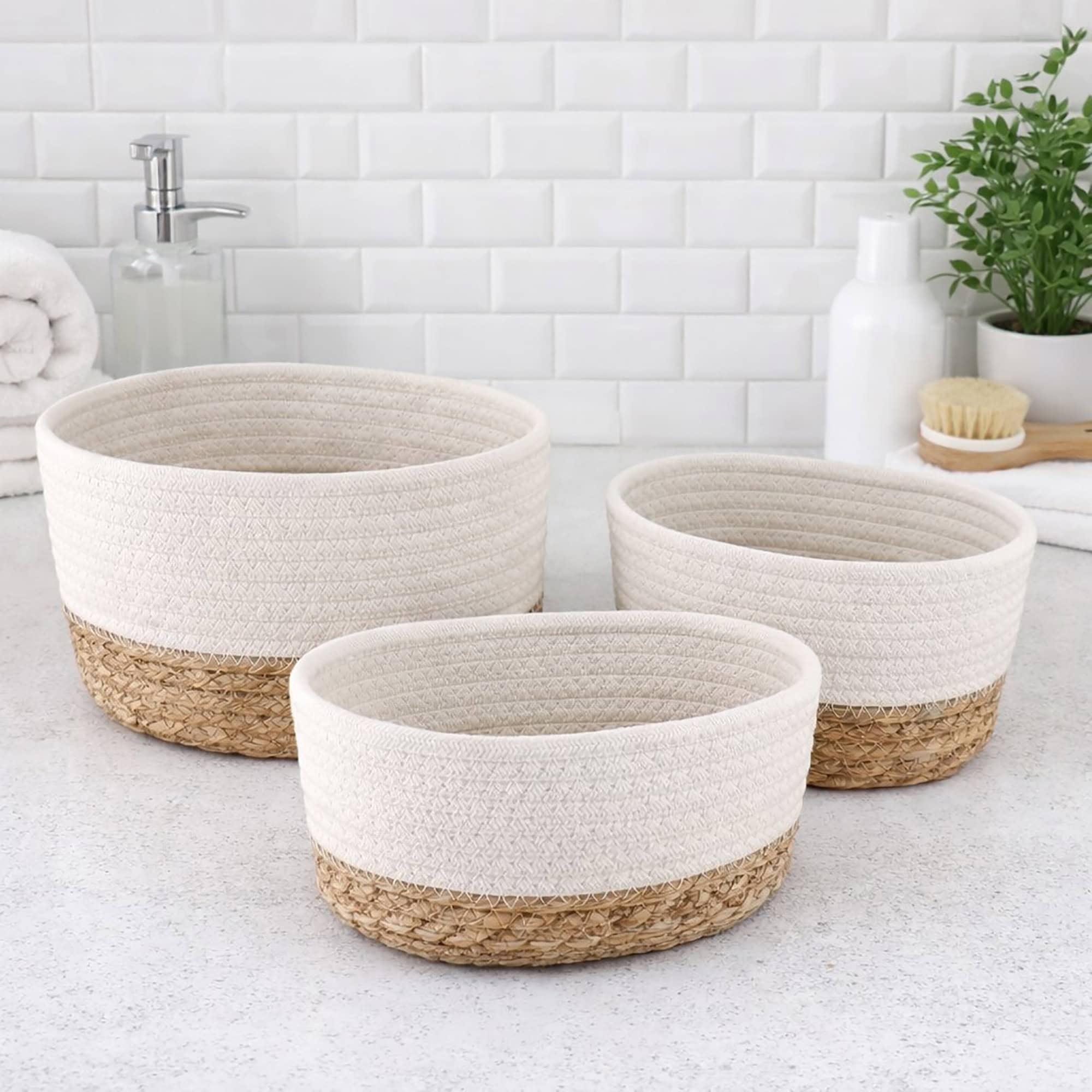 evideco-padang-panier-rangement-blanc-coton-empilable-lot-3 image 2