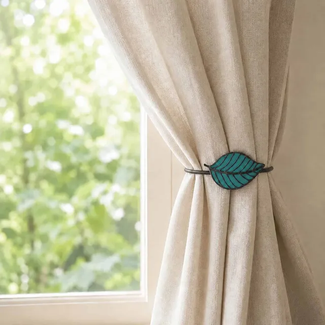 evideco-home-accessories-embrasse-rideau-magn-tique-sarcelle-feuille image 1