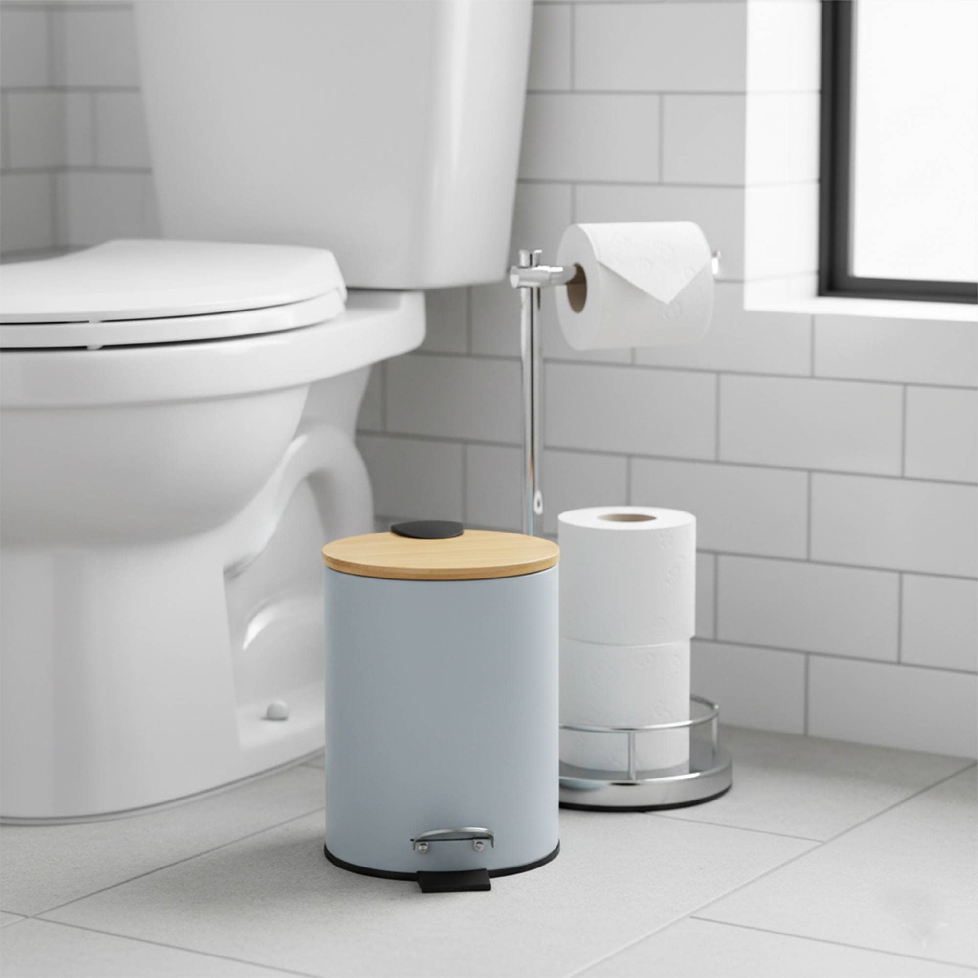 evideco-toilet-seats-poubelle-salle-de-bain-bleu-clair-2-5-l-bambou image 1