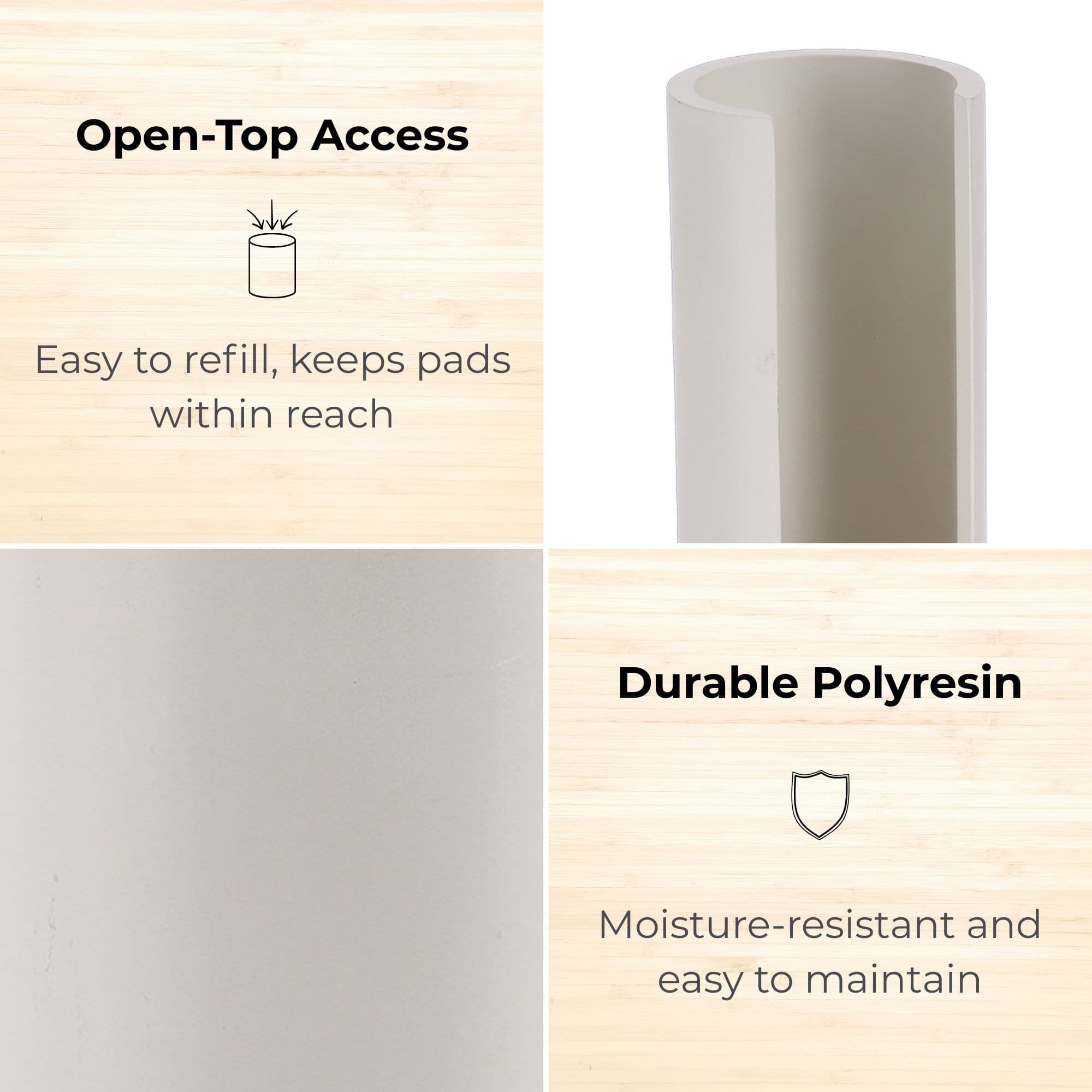 evideco-porte-cotons-beige-polyresine-japandi-salle-de-bain image 4