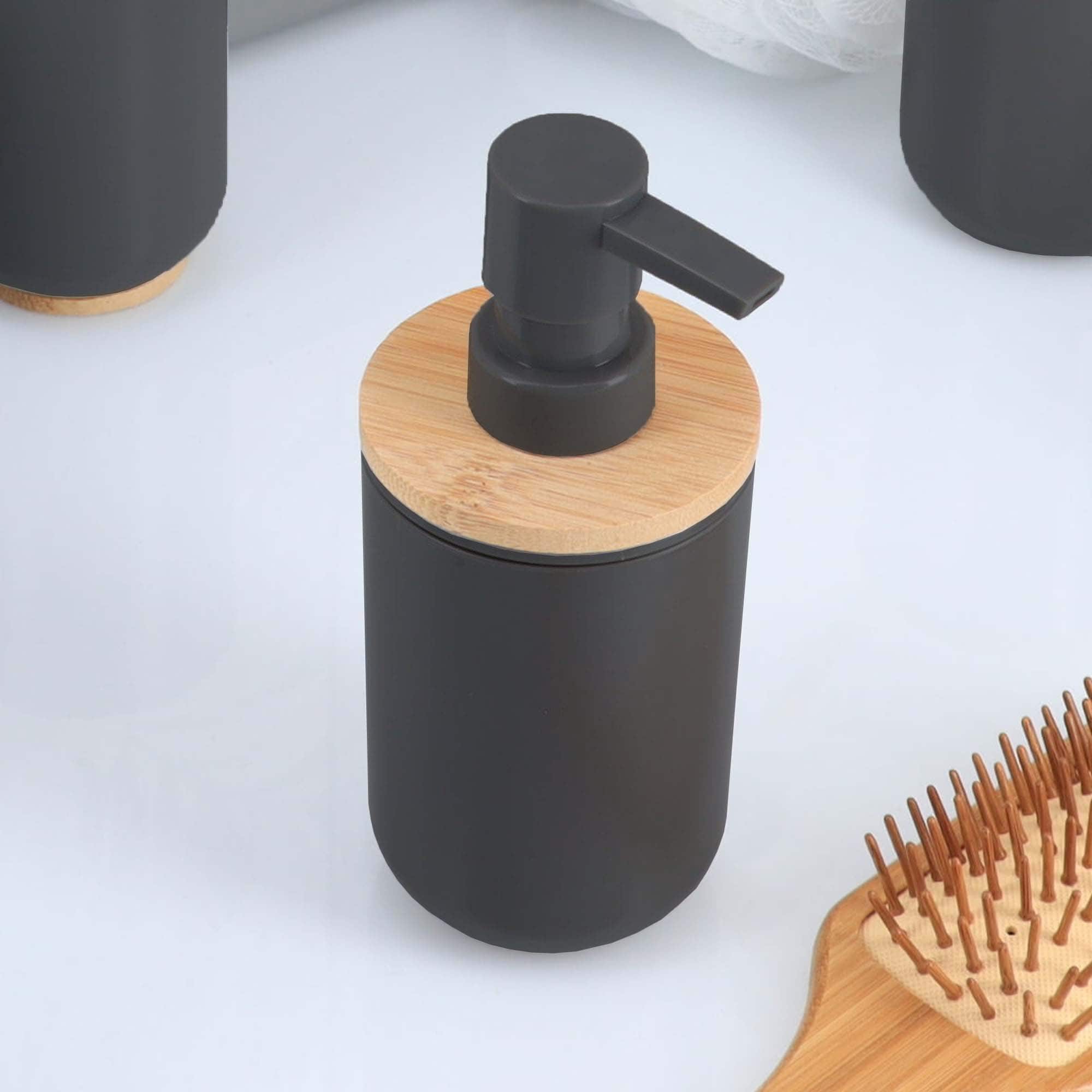 evideco-bathroom-accessories-distributeur-savon-noir-padang-bambou-300-ml image 3