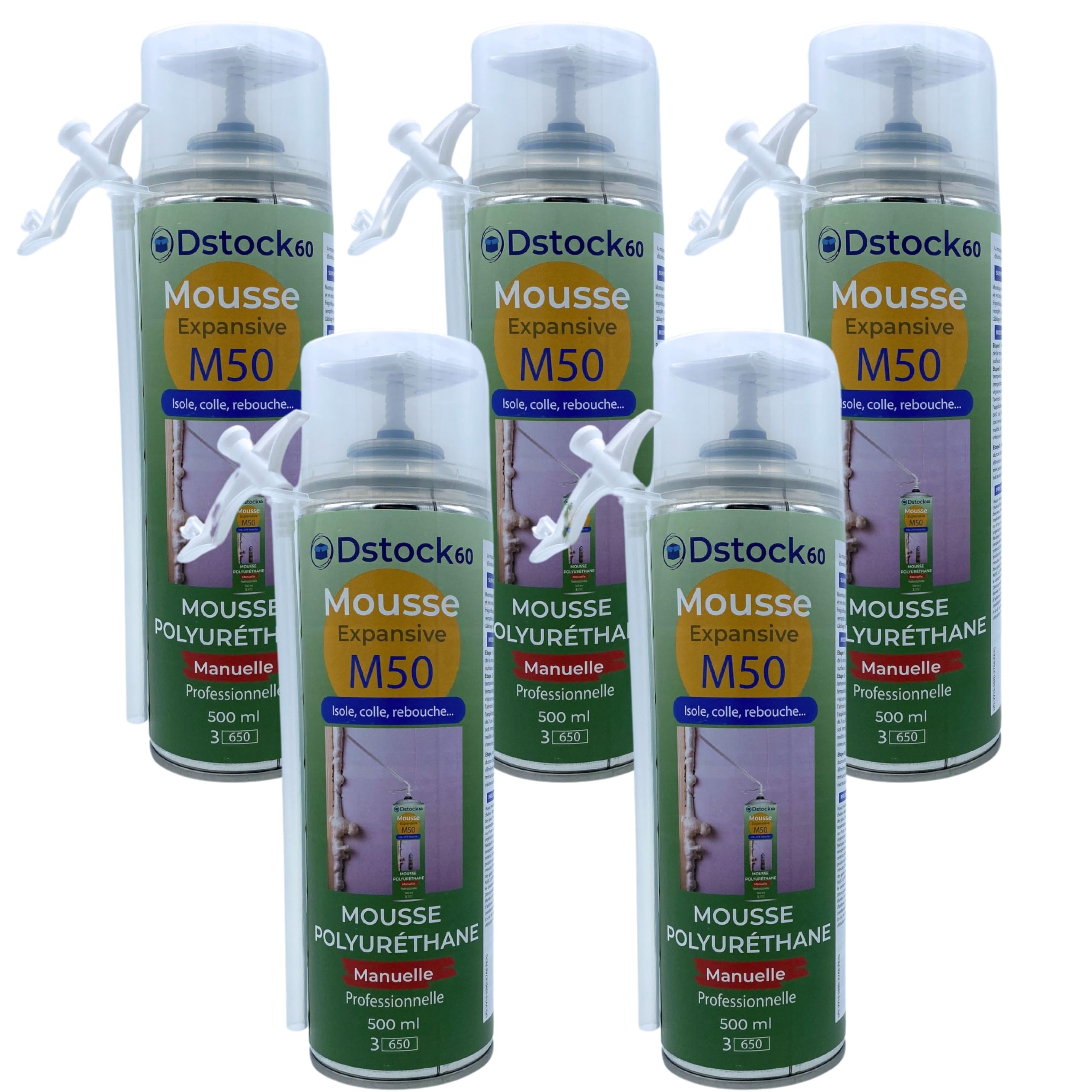 dstock60-mousse-expansive-manuelle-500ml-mousse-pu-lot-de-5-isolante image 1