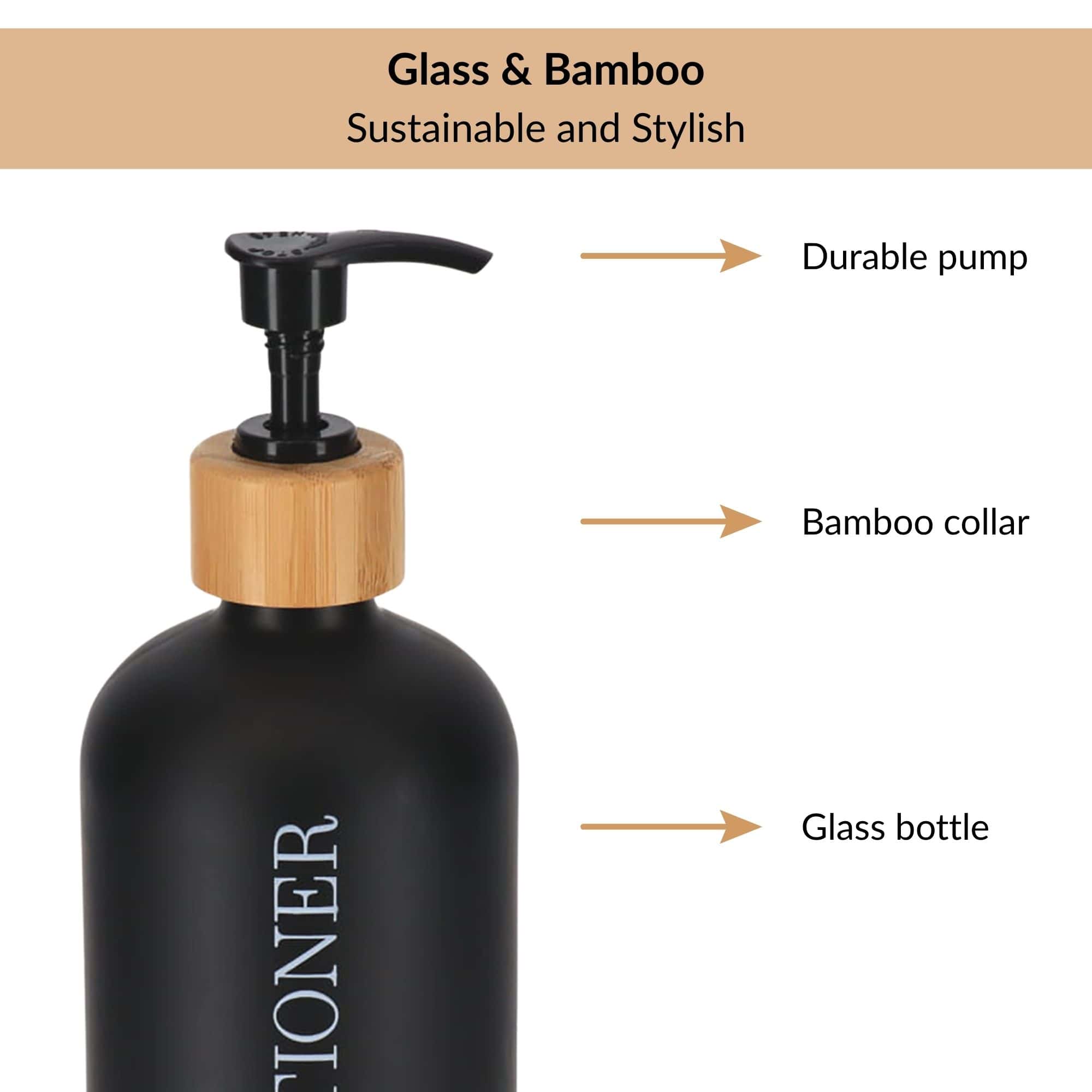 evideco-bathroom-accessories-distributeur-apr-s-shampoing-500-ml-noir-mat-verre image 4