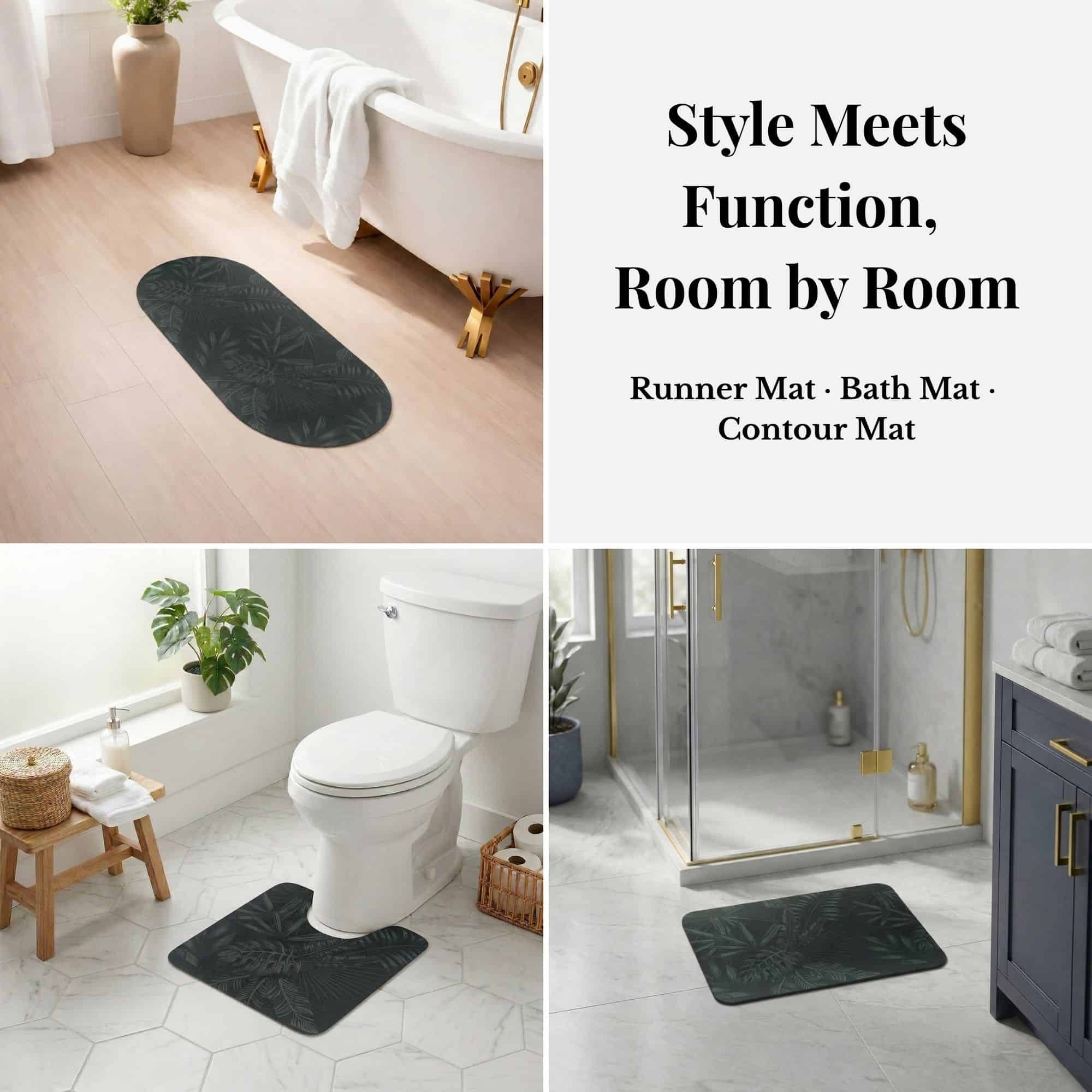 evideco-tropical-night-lot-3-tapis-salle-de-bain-vert-jungle image 2
