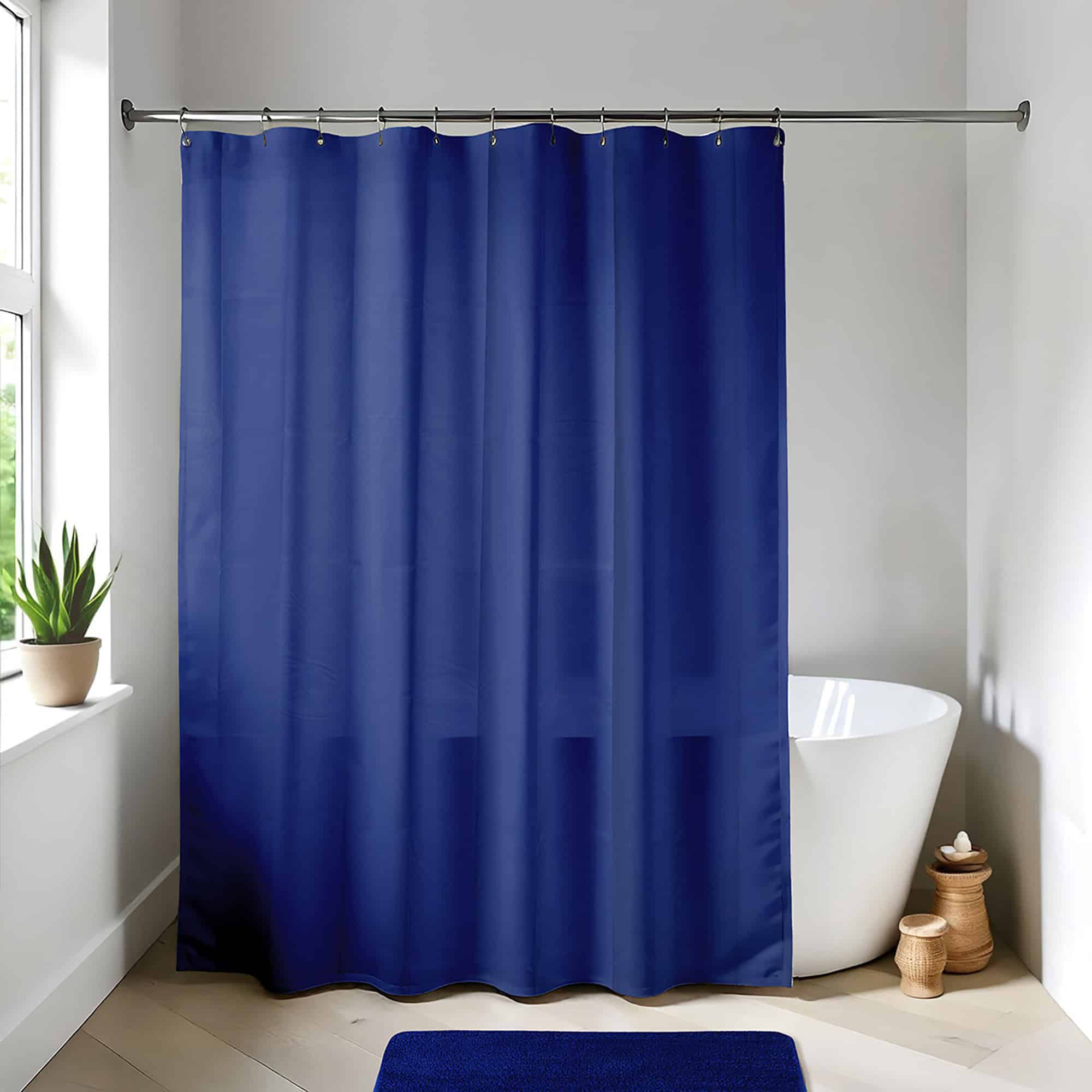 evideco-shower-accessories-rideau-douche-bleu-marine-71x79-peva image 1