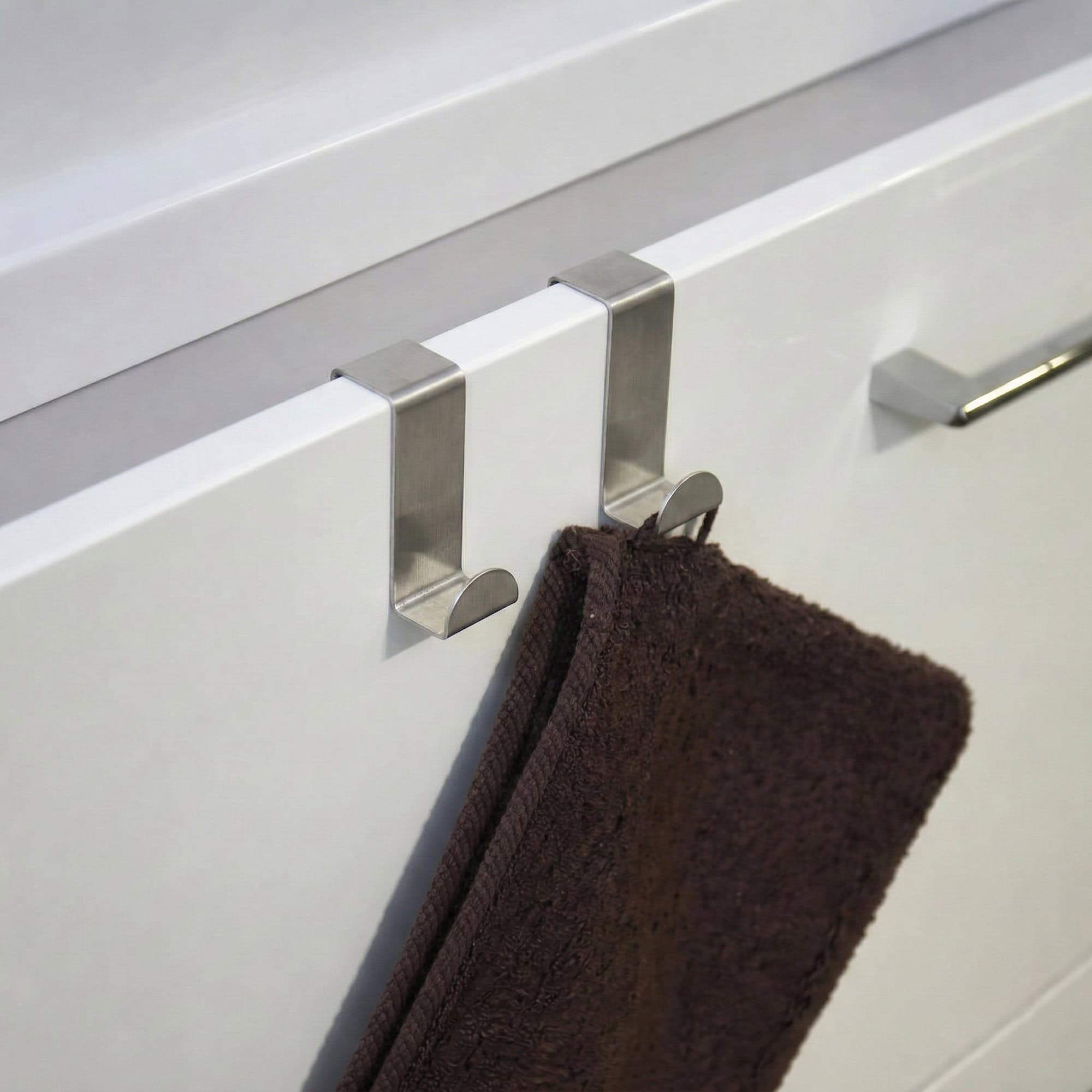 evideco-crochet-de-porte-inox-argent-lot-2-gain-de-place image 1