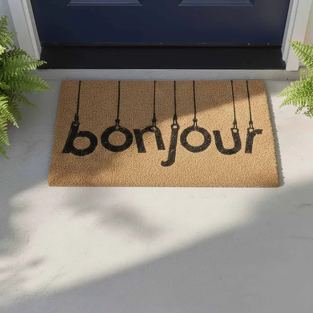 evideco-paillasson-coco-bonjour-naturel-noir-24x16 image 1