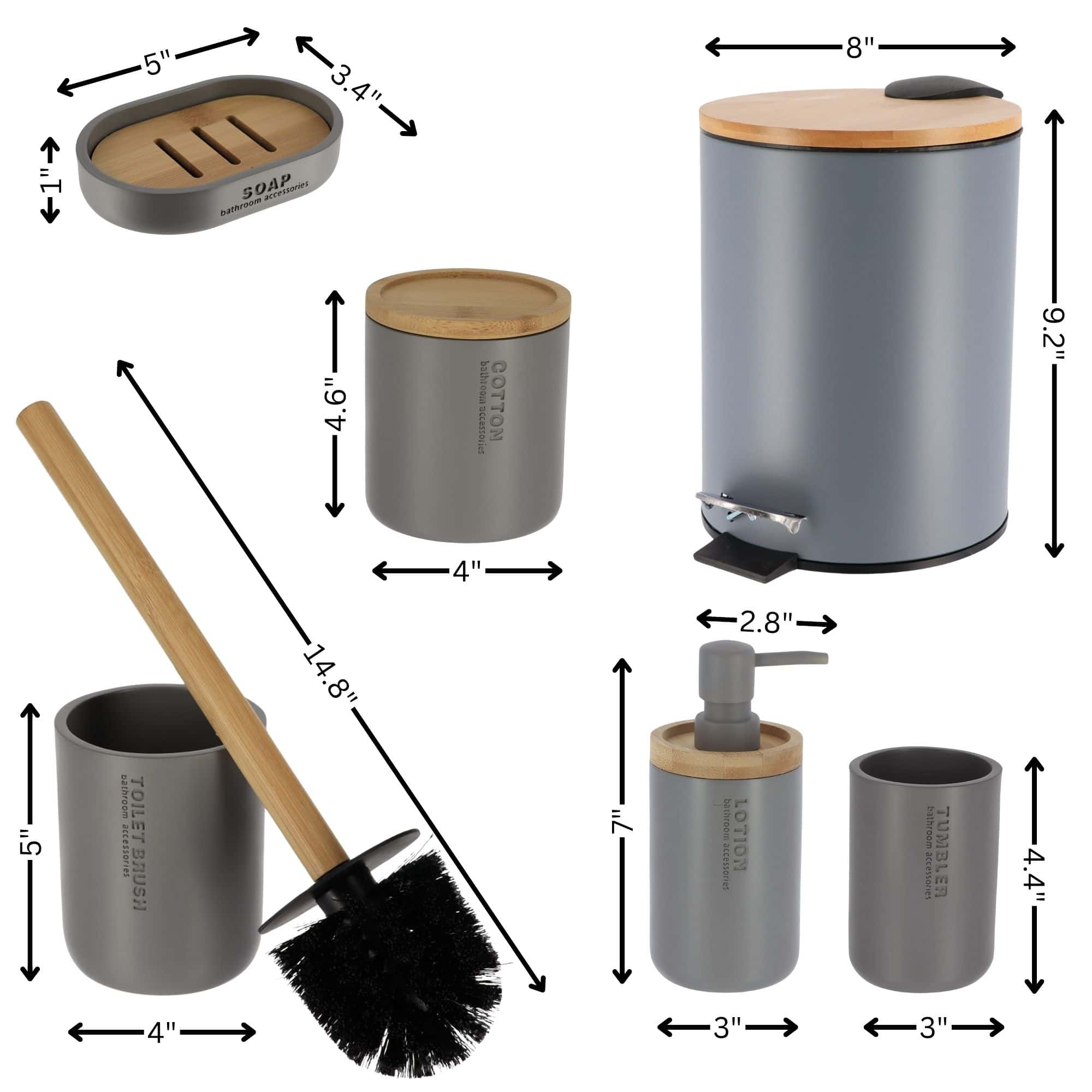 evideco-set-salle-de-bain-gris-bambou-6-pi-ces image 5