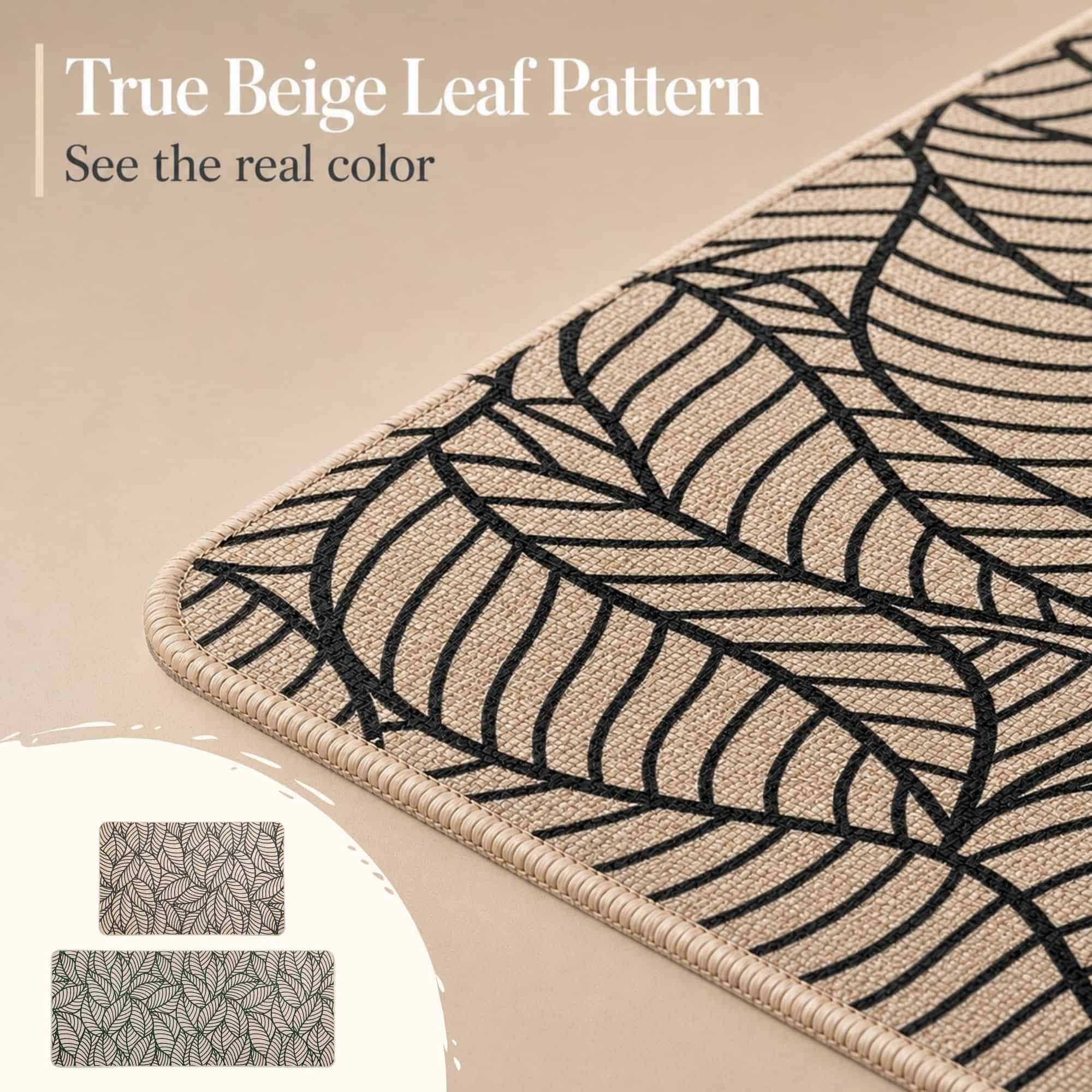 evideco-tapis-cuisine-feuilles-jungle-beige-lot-de-2 image 4