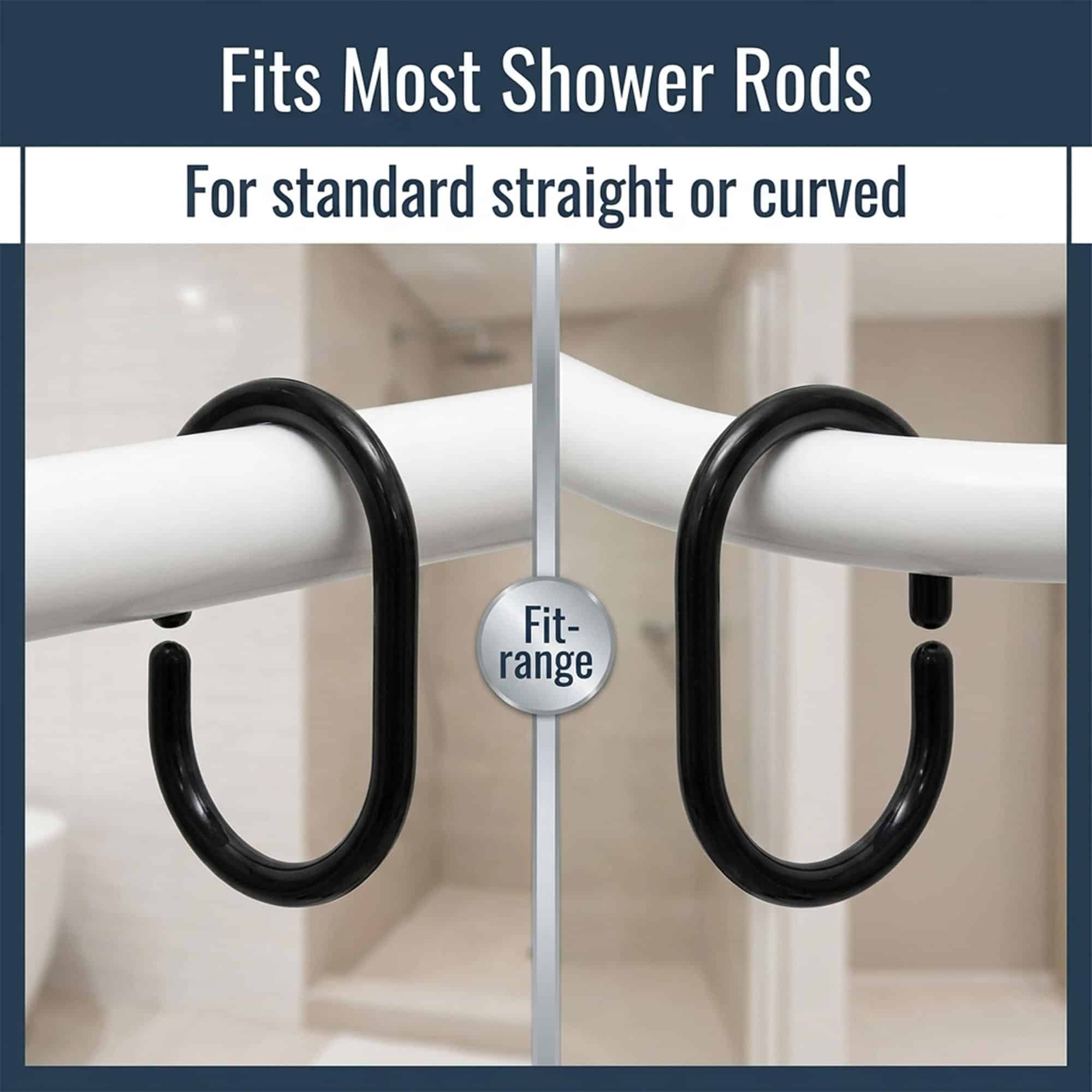evideco-shower-accessories-anneaux-rideau-douche-noir-mat-lot-12 image 7