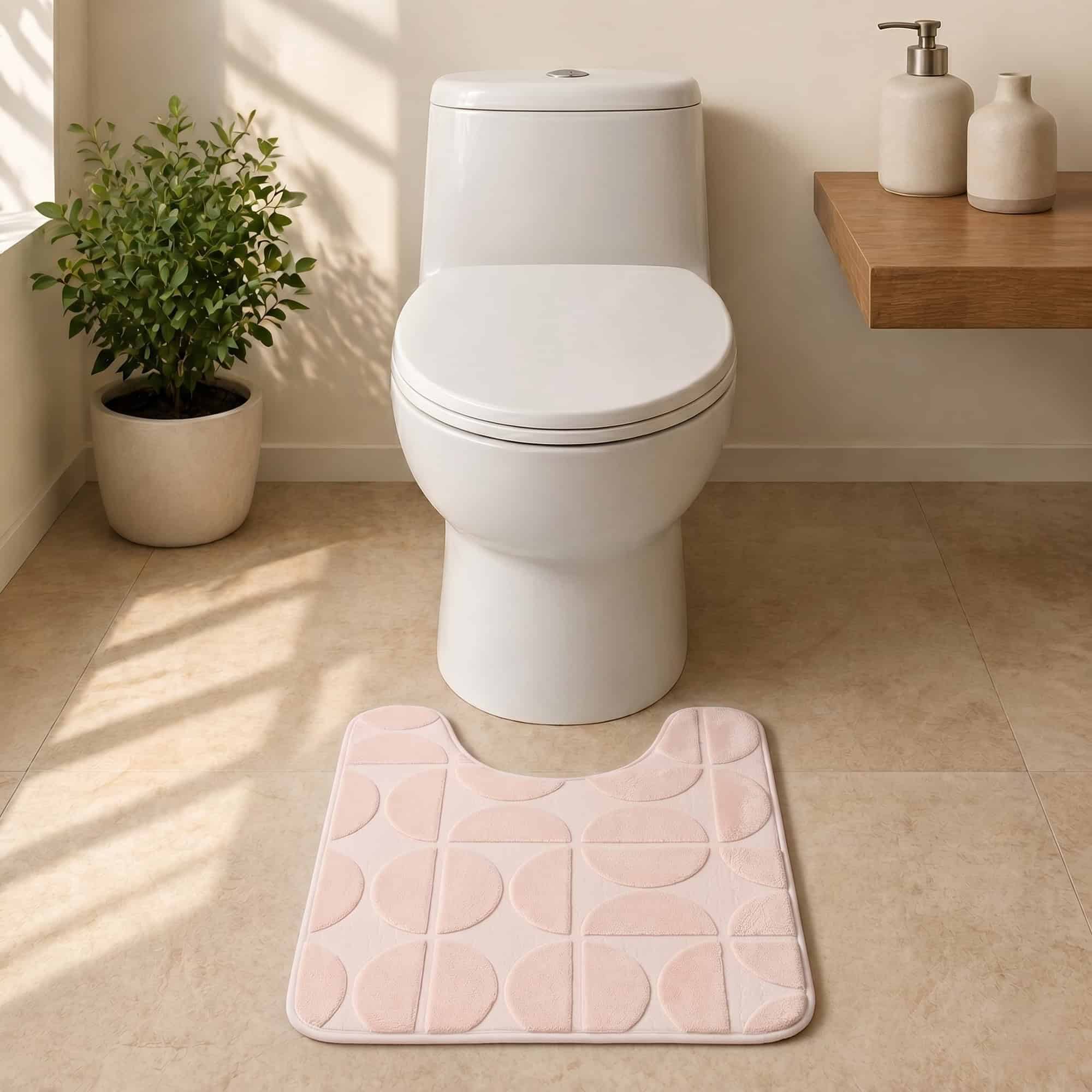 evideco-demi-lune-tapis-toilette-rose-poudr-50x45-en-u image 3