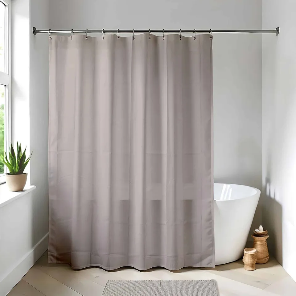 evideco-taupe-rideau-douche-extra-long-imperm-able-180x200 image 1