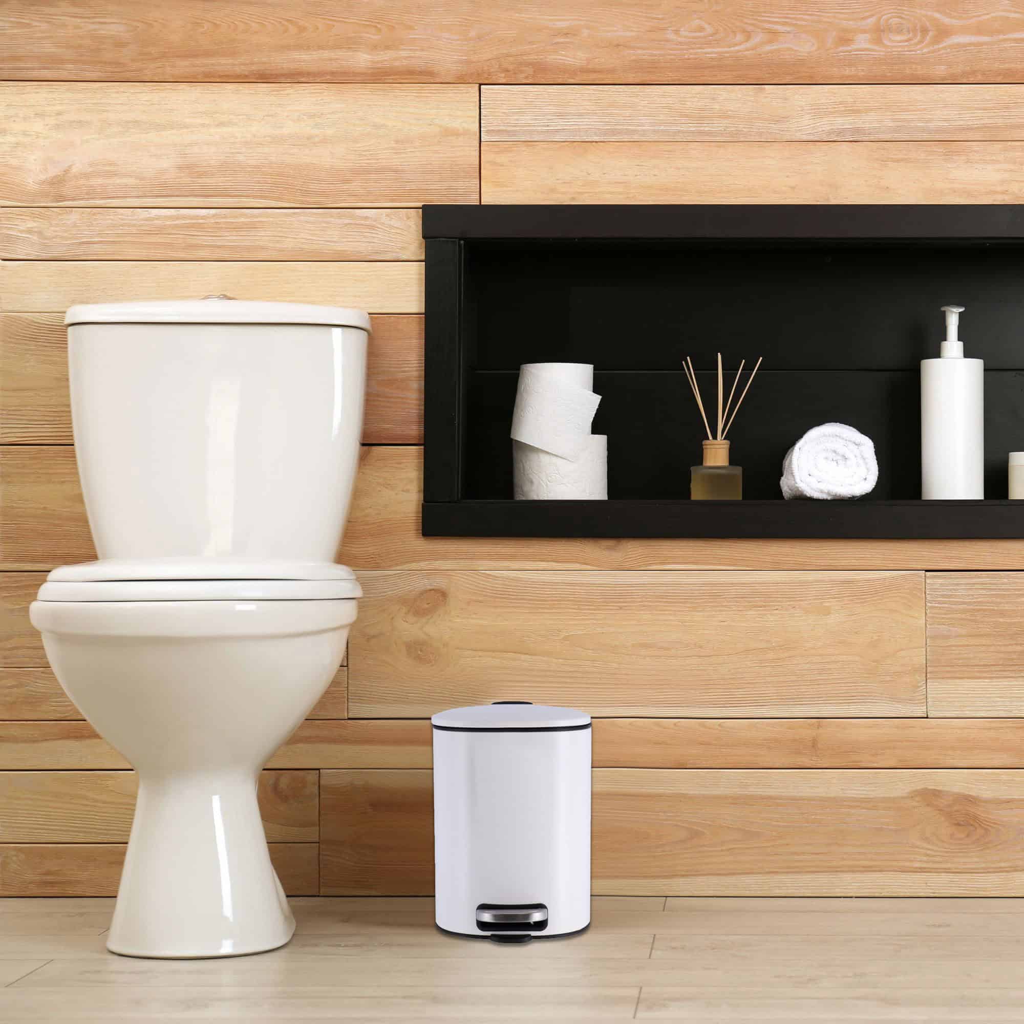 evideco-poubelle-carr-e-blanche-m-tal-5l-p-dale-fermeture-douce image 2