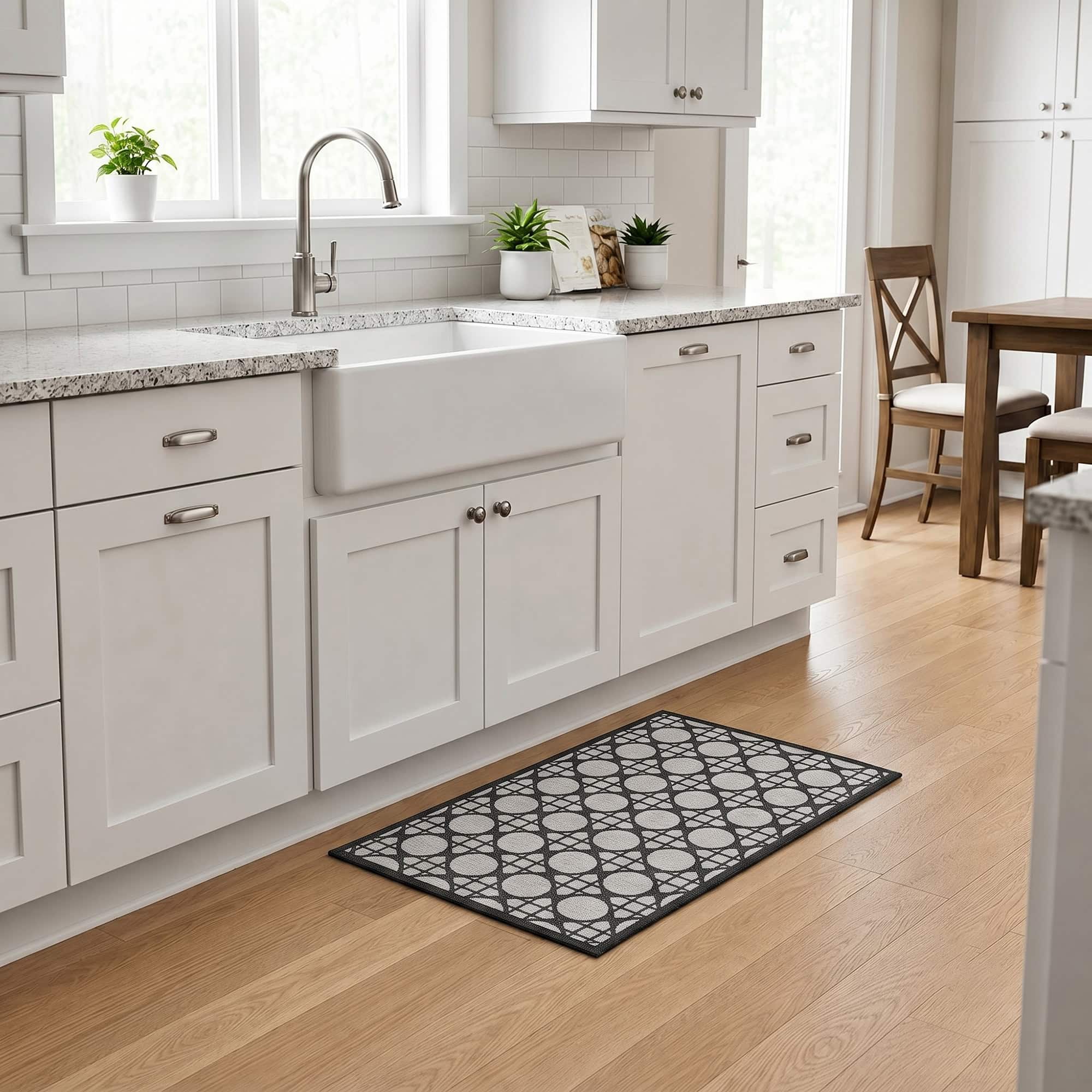 evideco-home-accessories-circles-gray-tapis-cuisine-gris-20x32 image 1