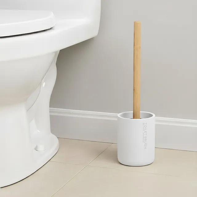 evideco-toilet-seats-brosse-wc-blanc-mat-bambou-avec-support image 1