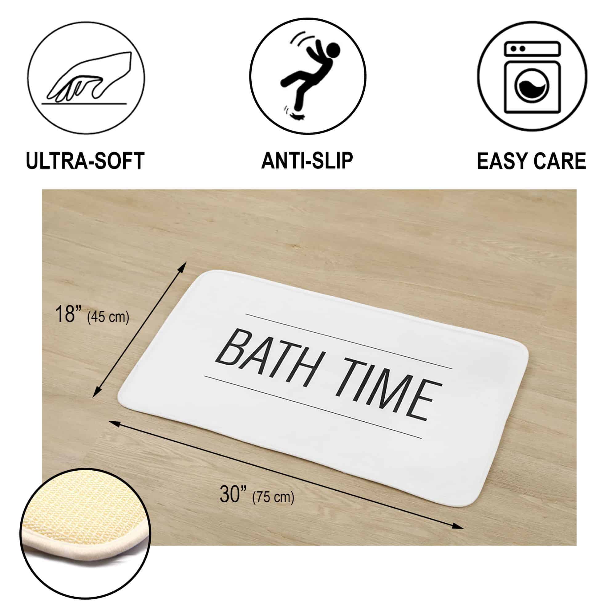 evideco-bath-time-tapis-de-bain-blanc-2-pi-ces-antid-rapant image 2