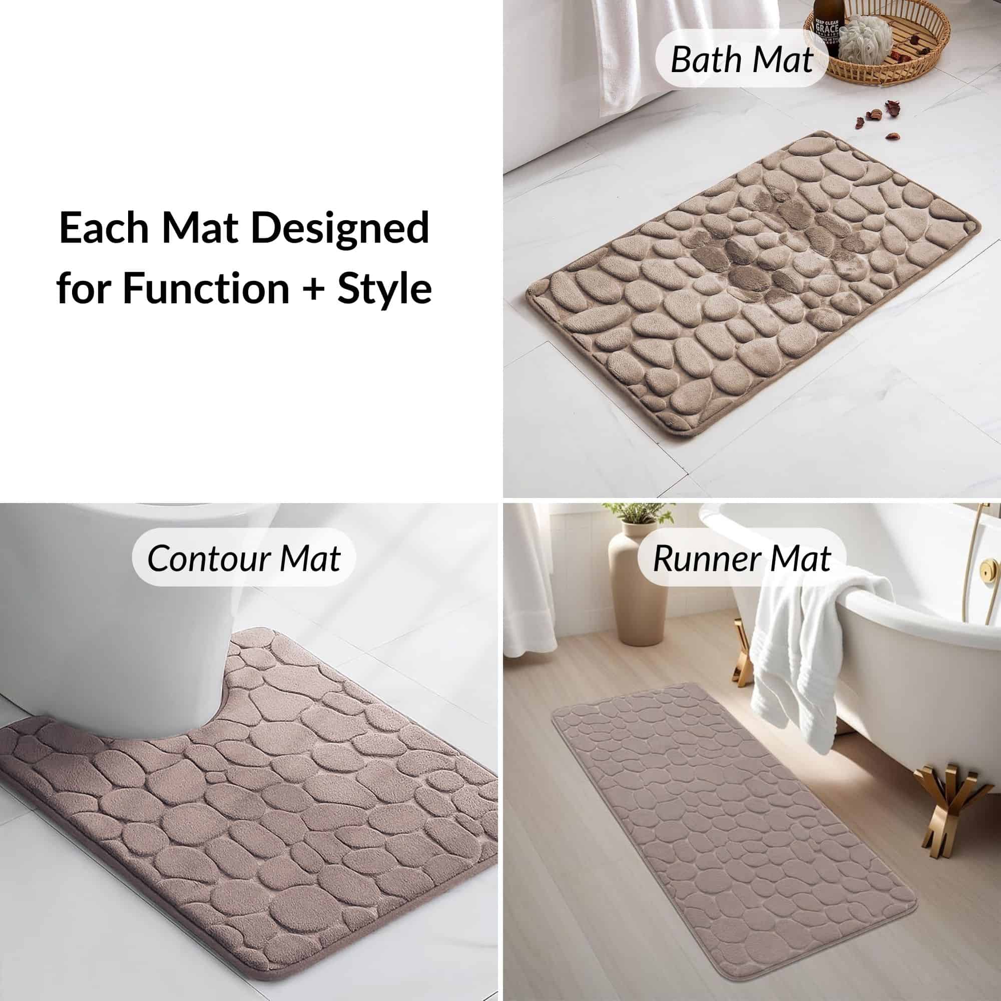 evideco-bathroom-mats-tapis-salle-de-bain-taupe-m-moire-lot-3 image 4