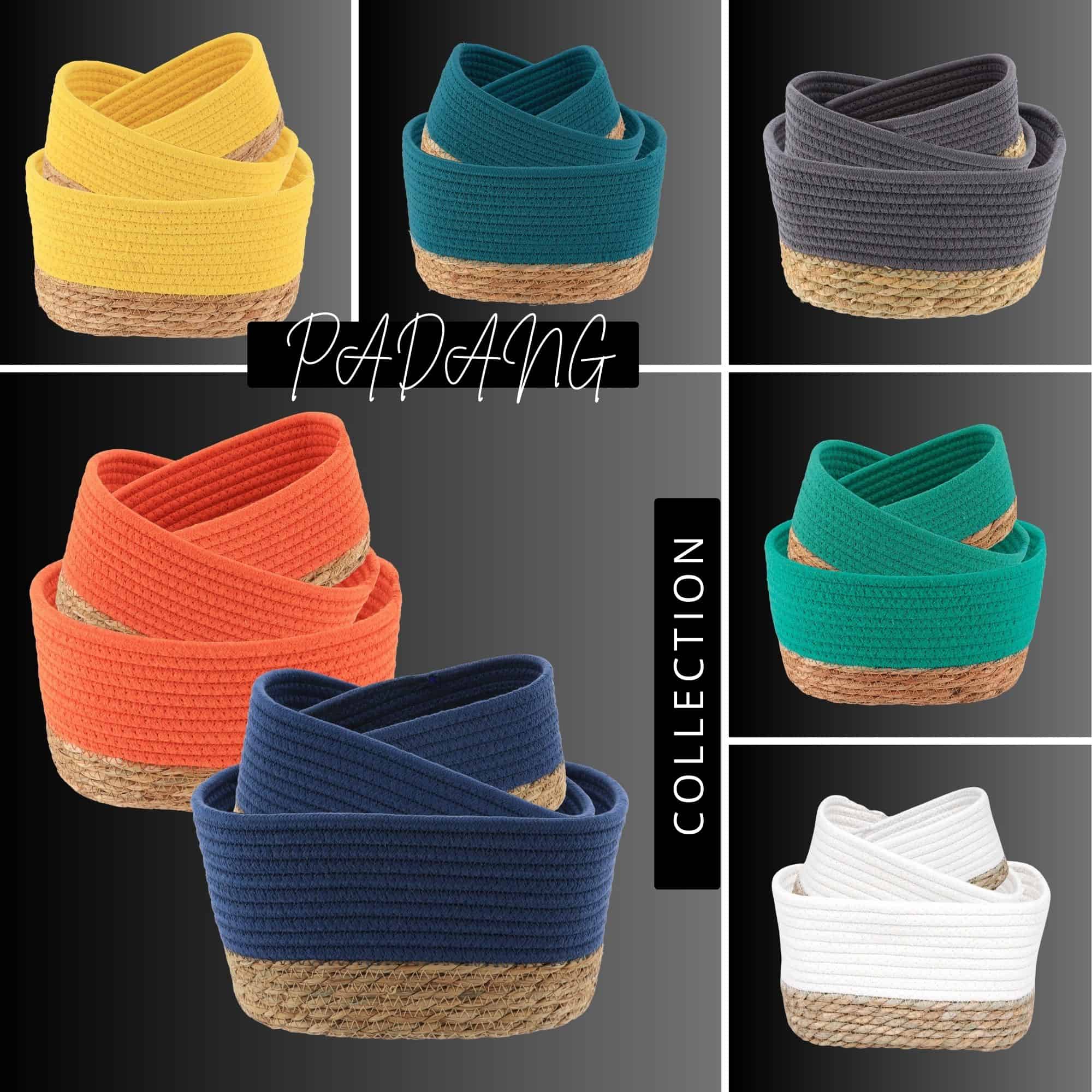 evideco-bathroom-storage-panier-coton-noir-lot-3-empilable image 6