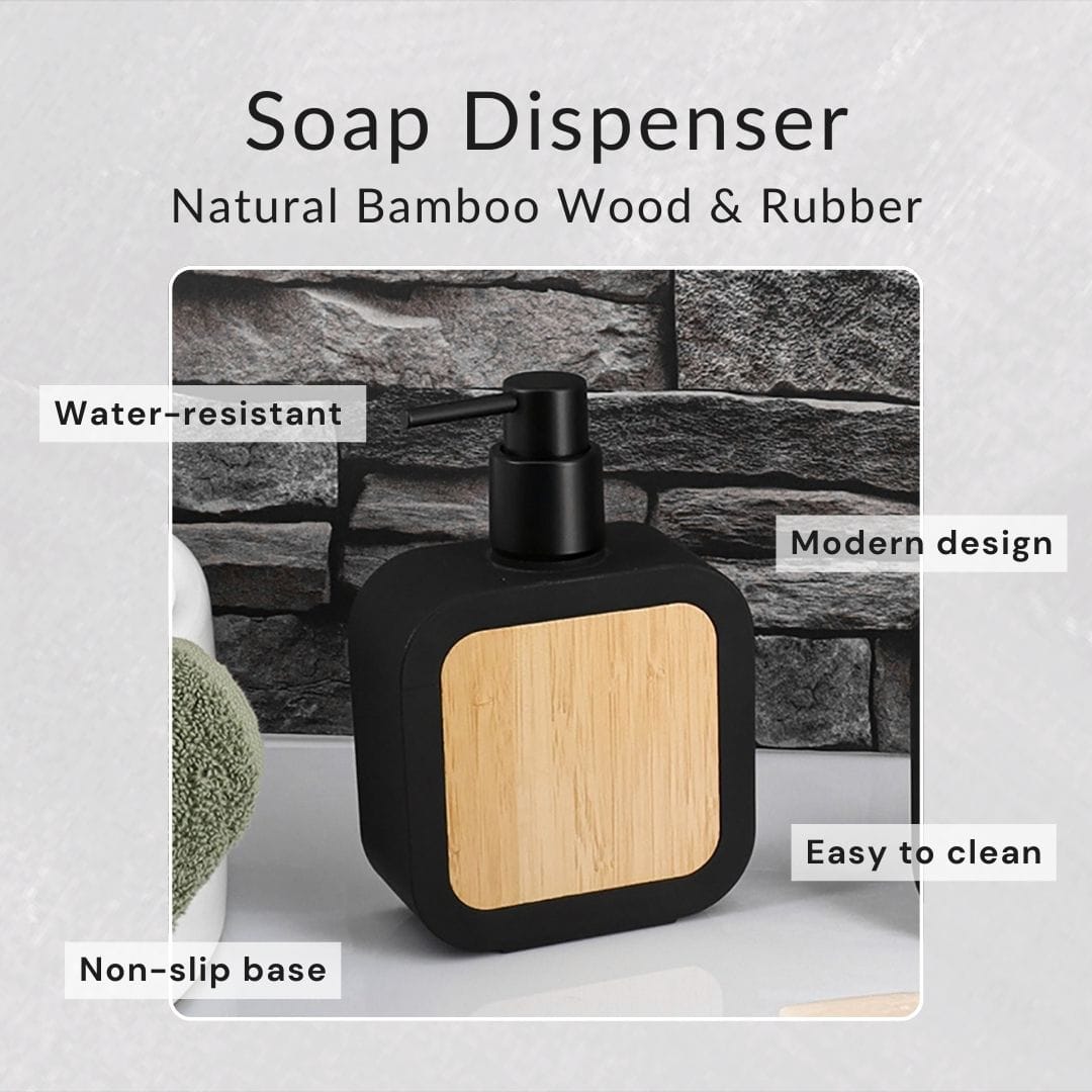 evideco-bathroom-accessories-distributeur-savon-noir-bambou-caoutchouc image 3