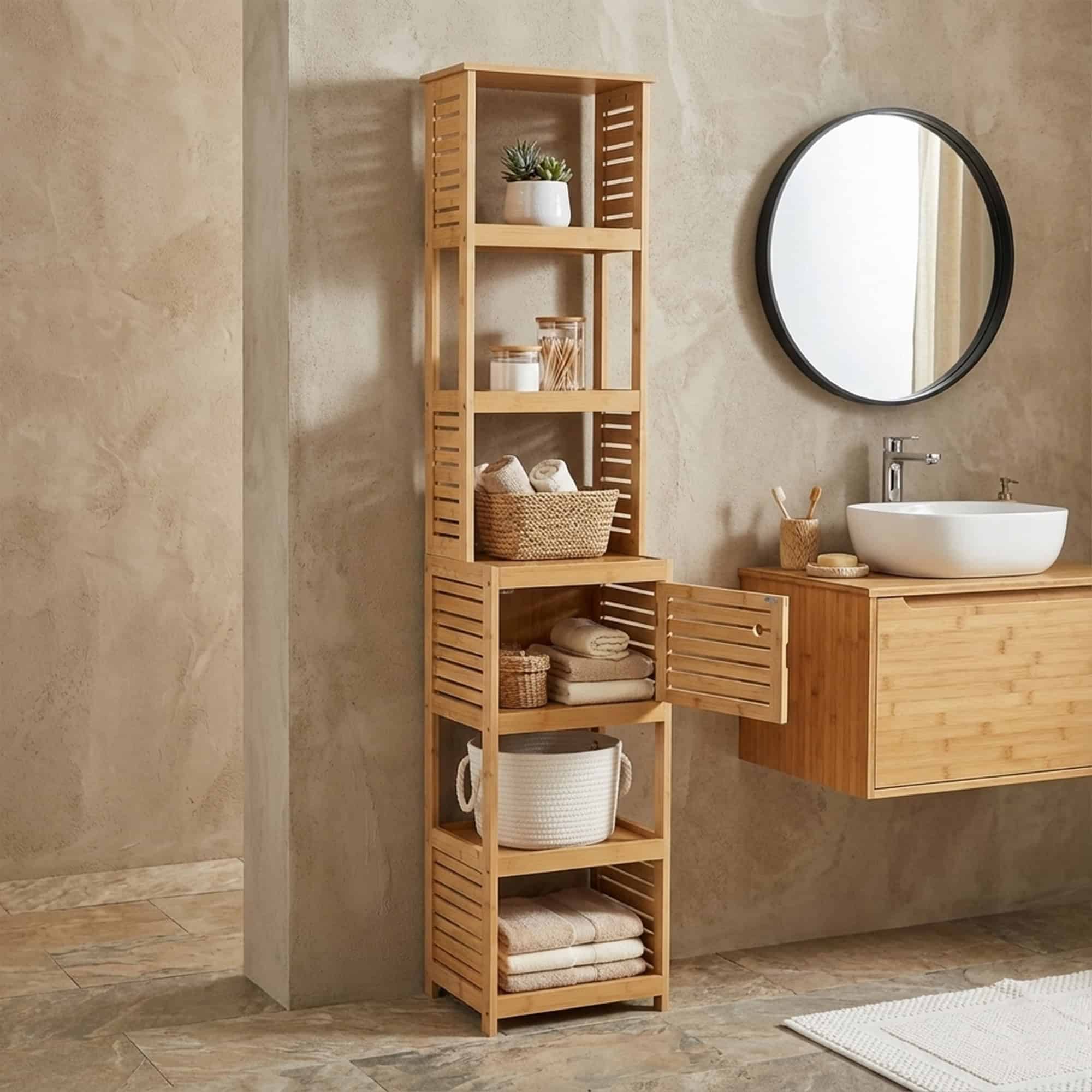 evideco-trinidad-colonne-salle-de-bain-naturelle-5-tag-res image 2