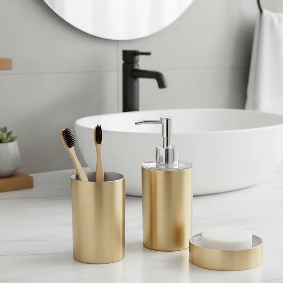 evideco-bathroom-accessories-set-3-pi-ces-dor-bross image 1