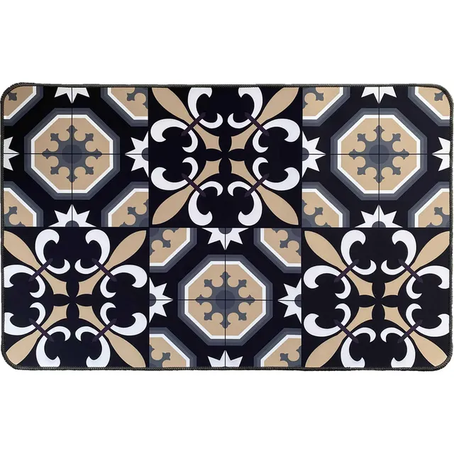 evideco-tapis-cuisine-carmen-carreaux-noirs-80x50-confort image 1