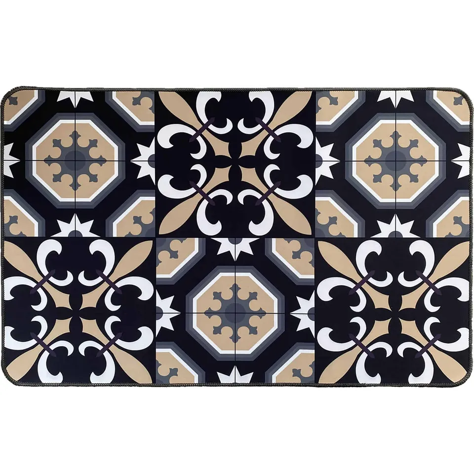 evideco-tapis-cuisine-carmen-carreaux-noirs-80x50-confort image 1