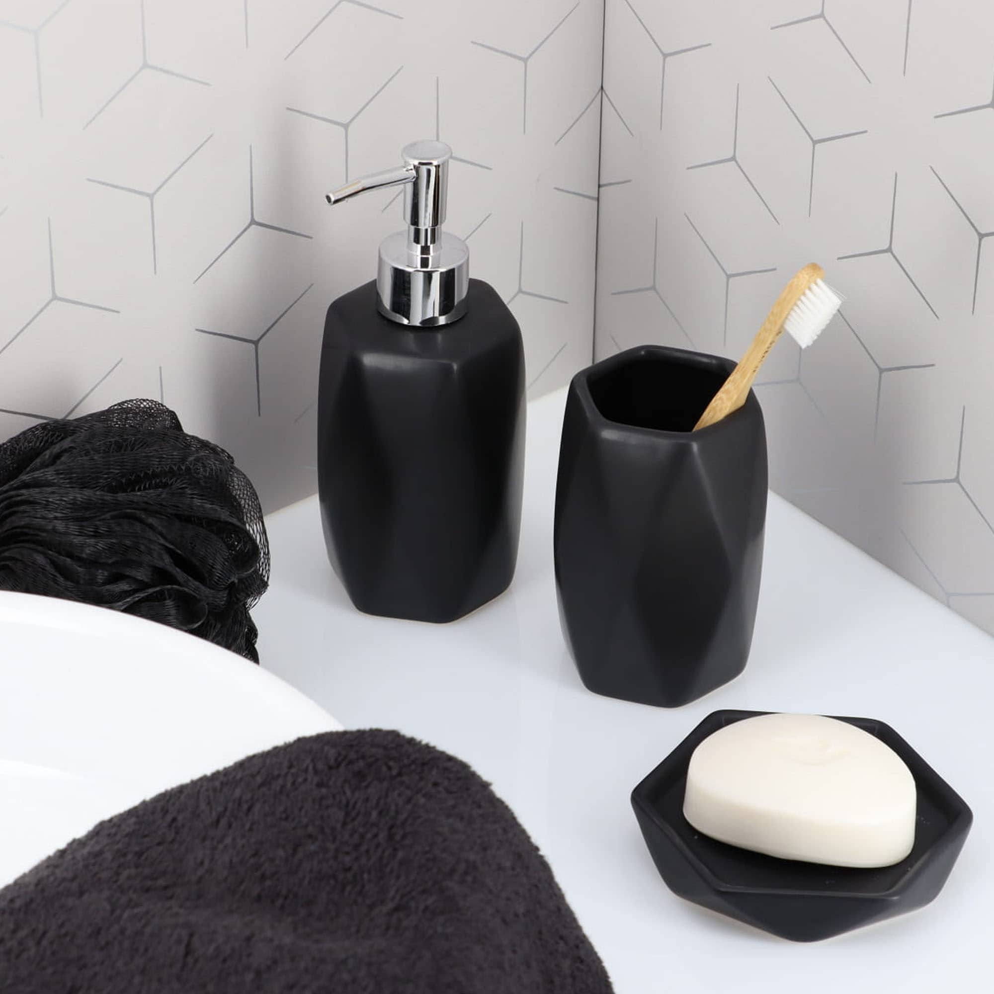 evideco-bathroom-accessories-distributeur-savon-noir-diamond-gr-s image 6