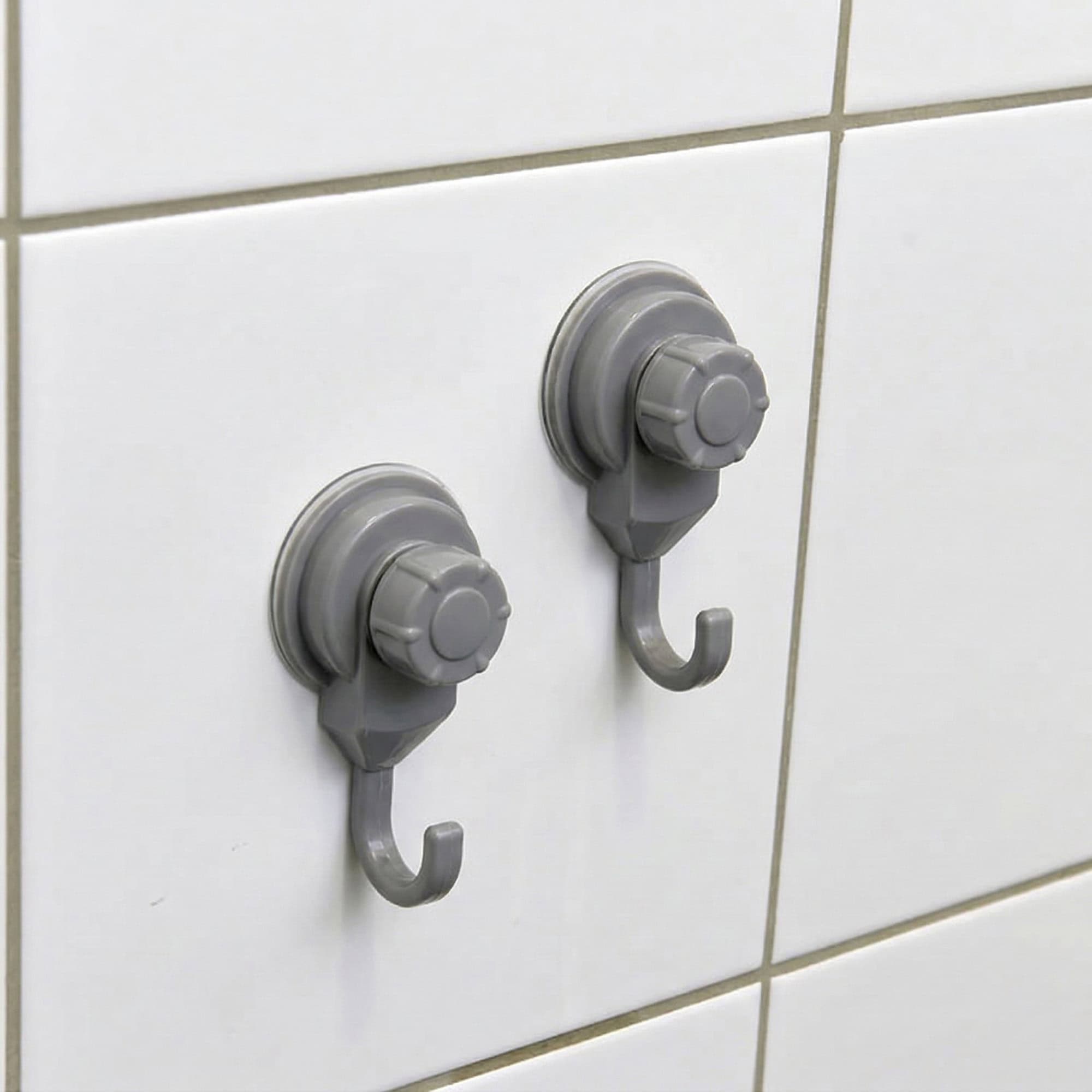 evideco-bathroom-storage-crochets-ventouse-gris-lot-de-2-fixation-forte image 2