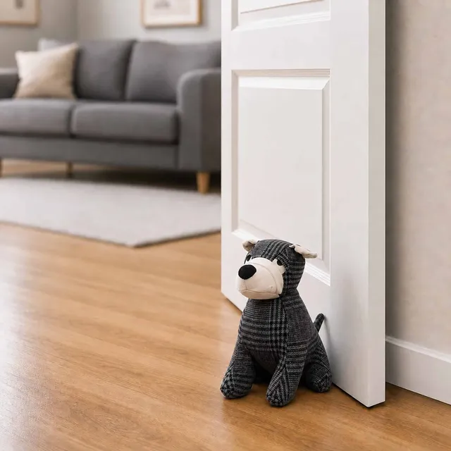 evideco-home-accessories-cale-porte-chien-gris-tartan-1-kg image 1