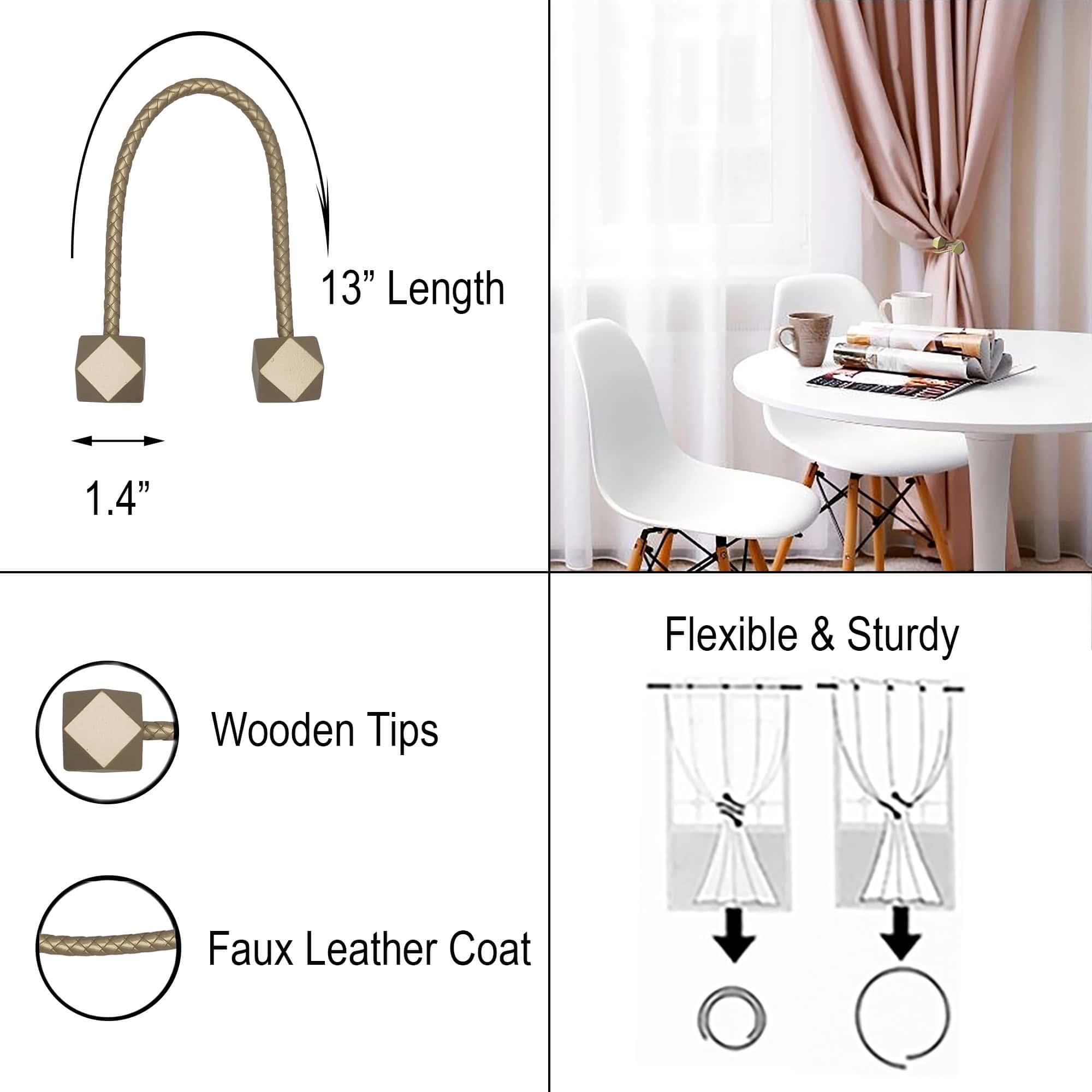 evideco-home-accessories-embrasse-rideau-dor-lot-de-2-flexible image 4