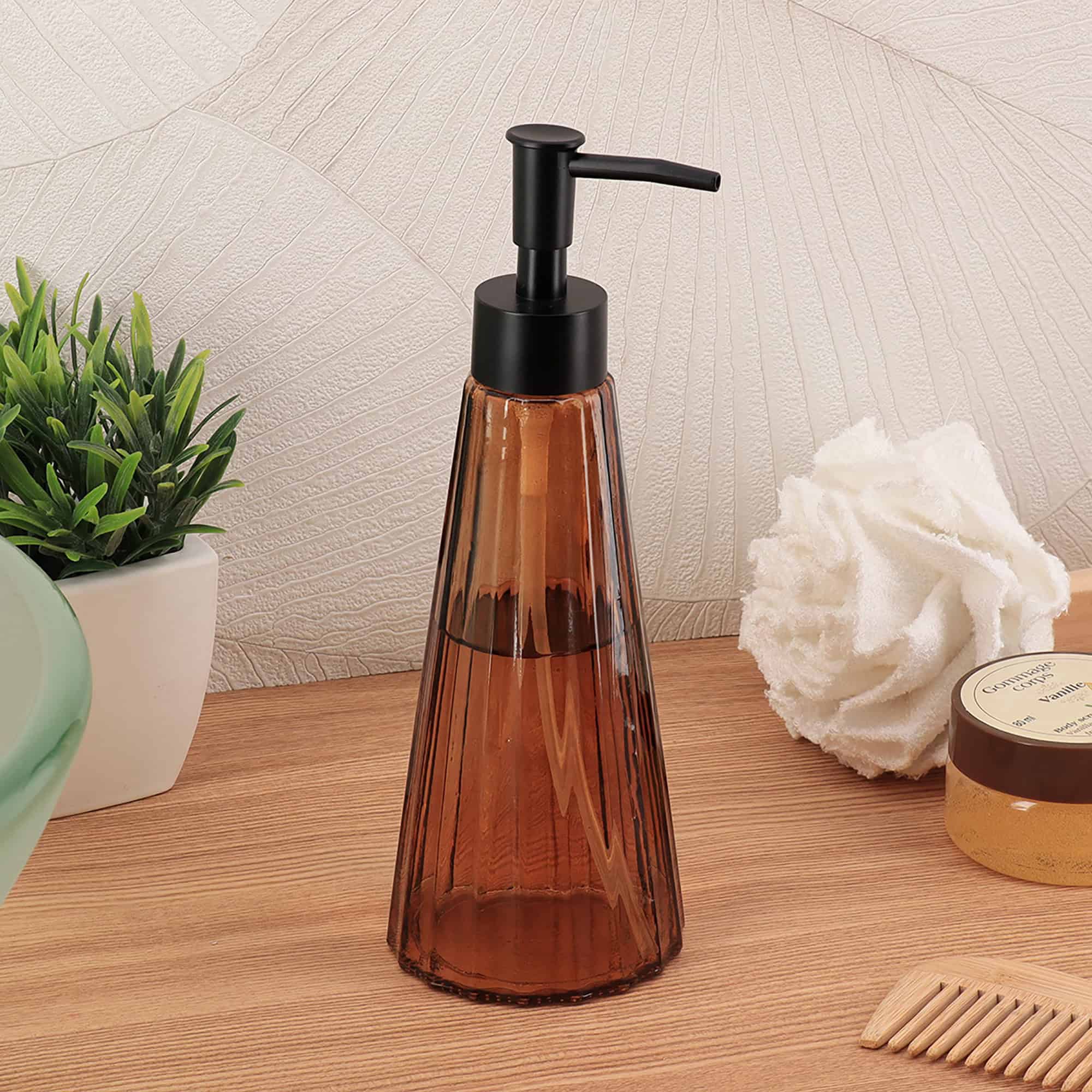 evideco-calix-distributeur-savon-verre-ambr-300-ml-pompe image 7
